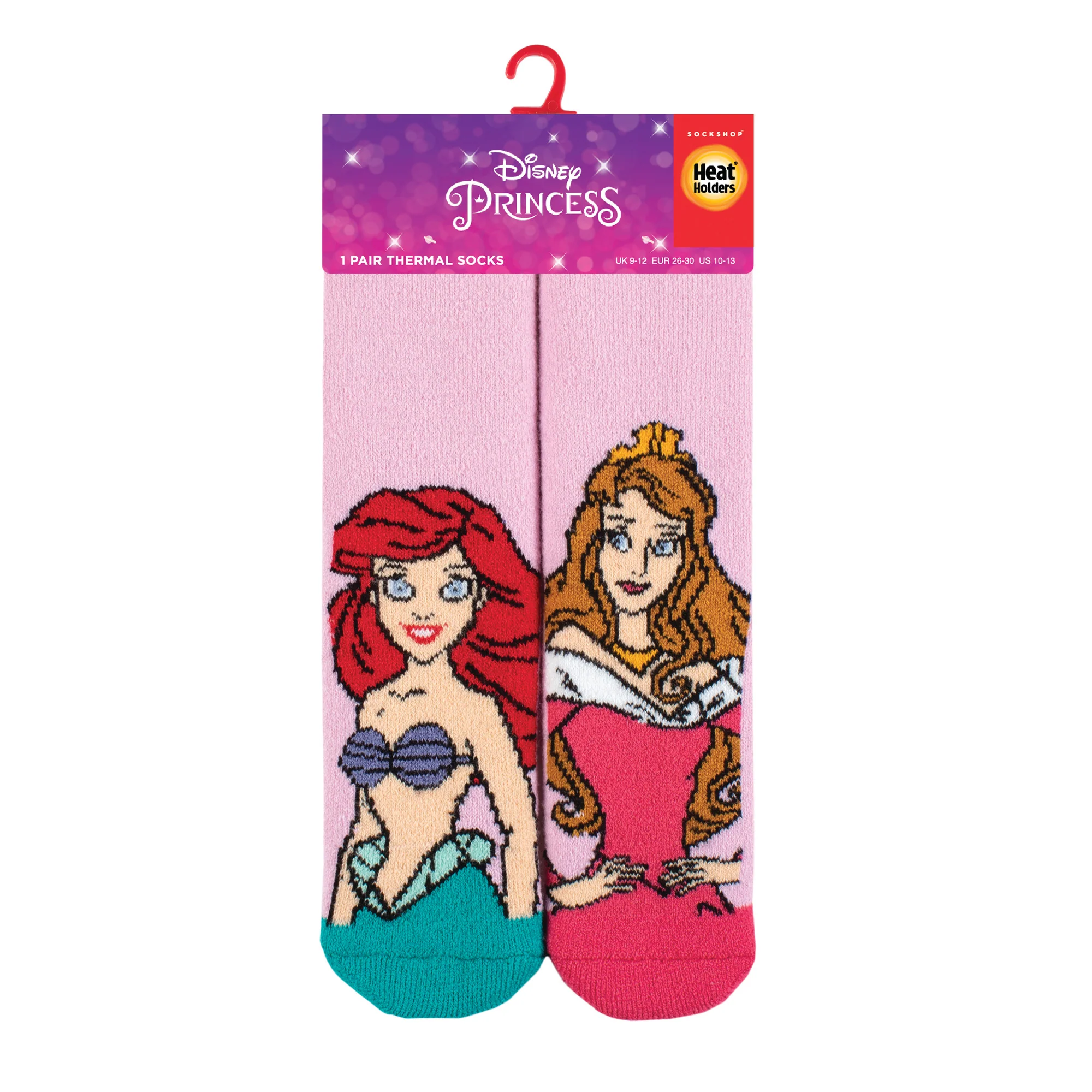 Kids Lite Disney Socks - Princess Ariel & Aurora - Image 2