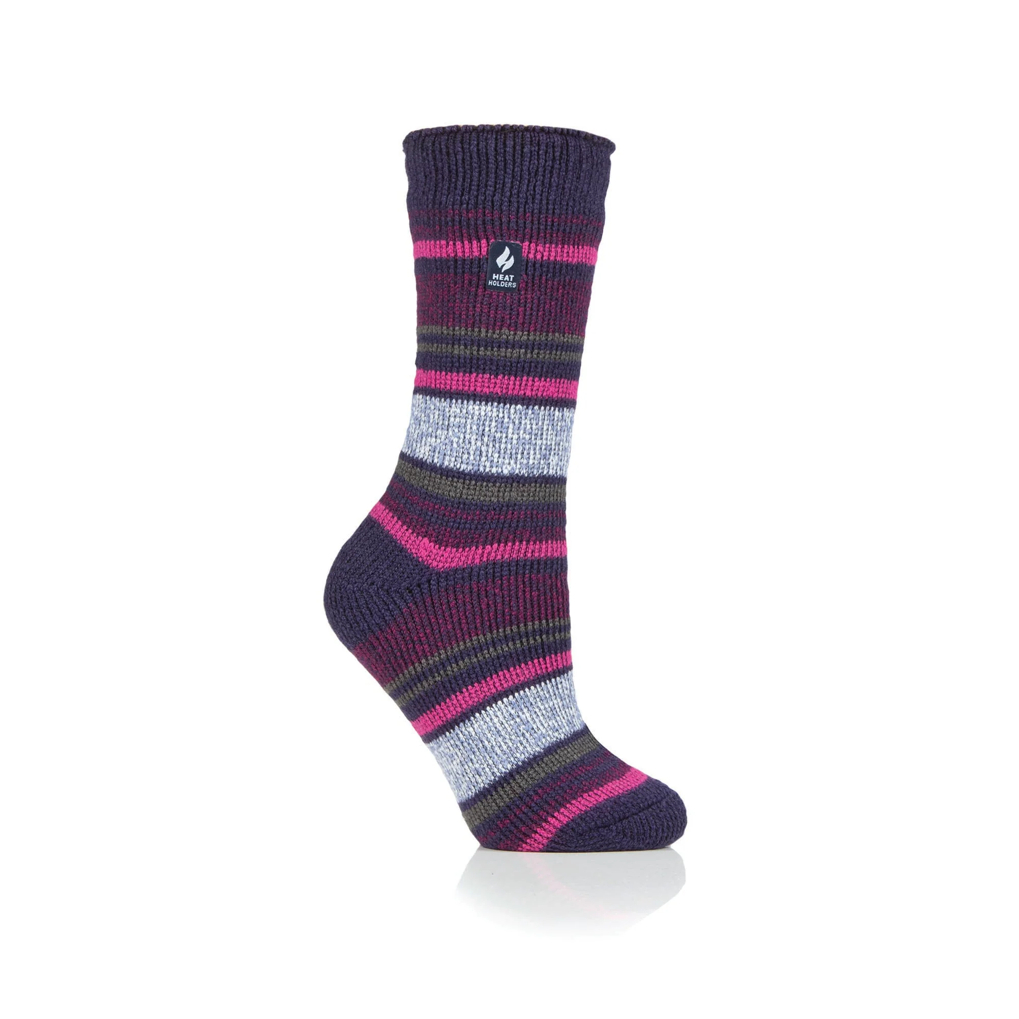 Ladies Original Barcelona Multi Stripe Socks - Navy - Image 2