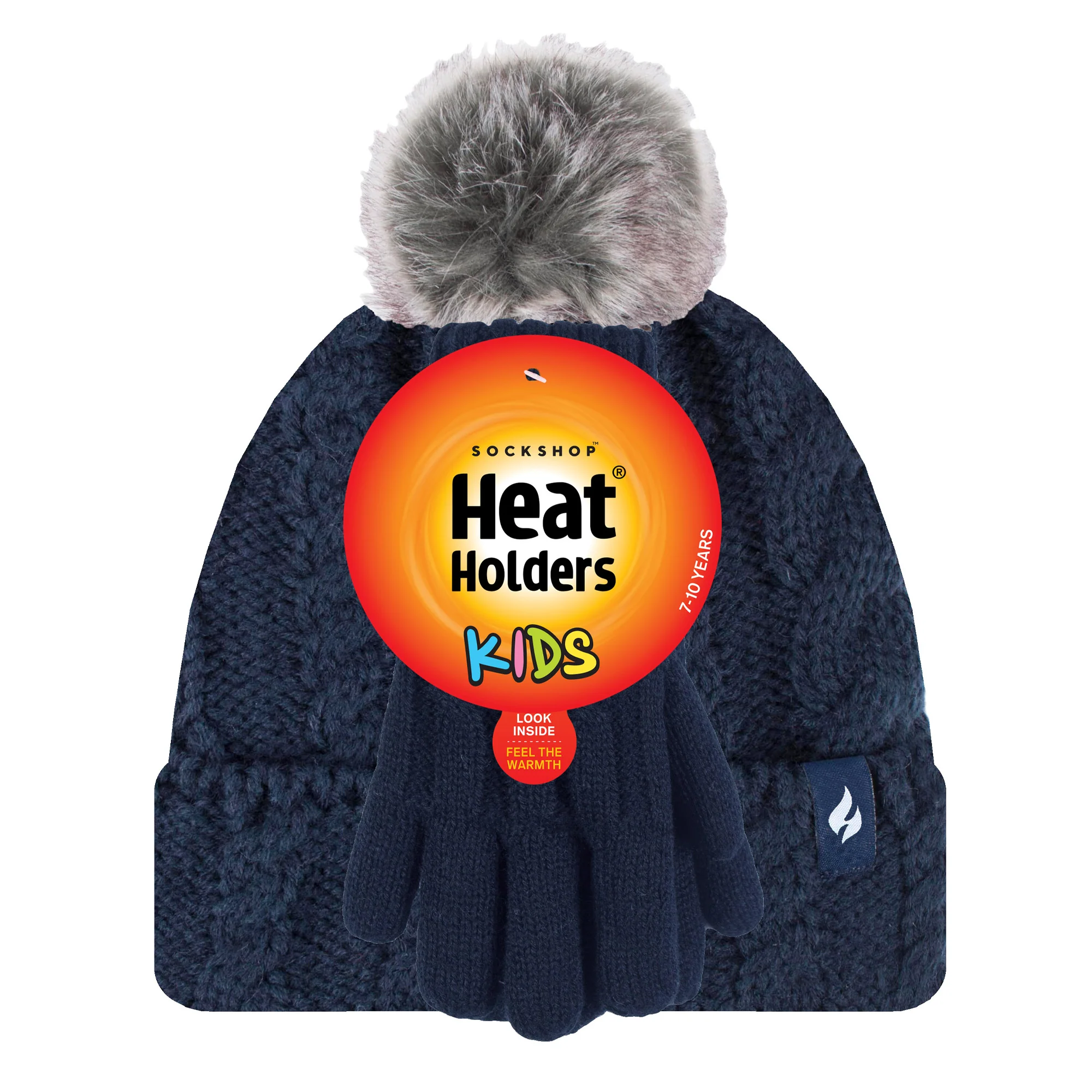 Kids Glacier Peak Hat & Gloves - Navy - Image 2