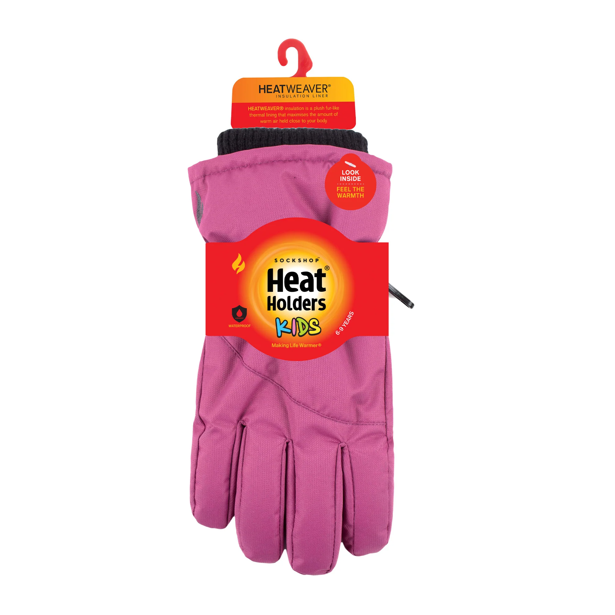 Kids Snowflake Ski Gloves - Rose - Image 2