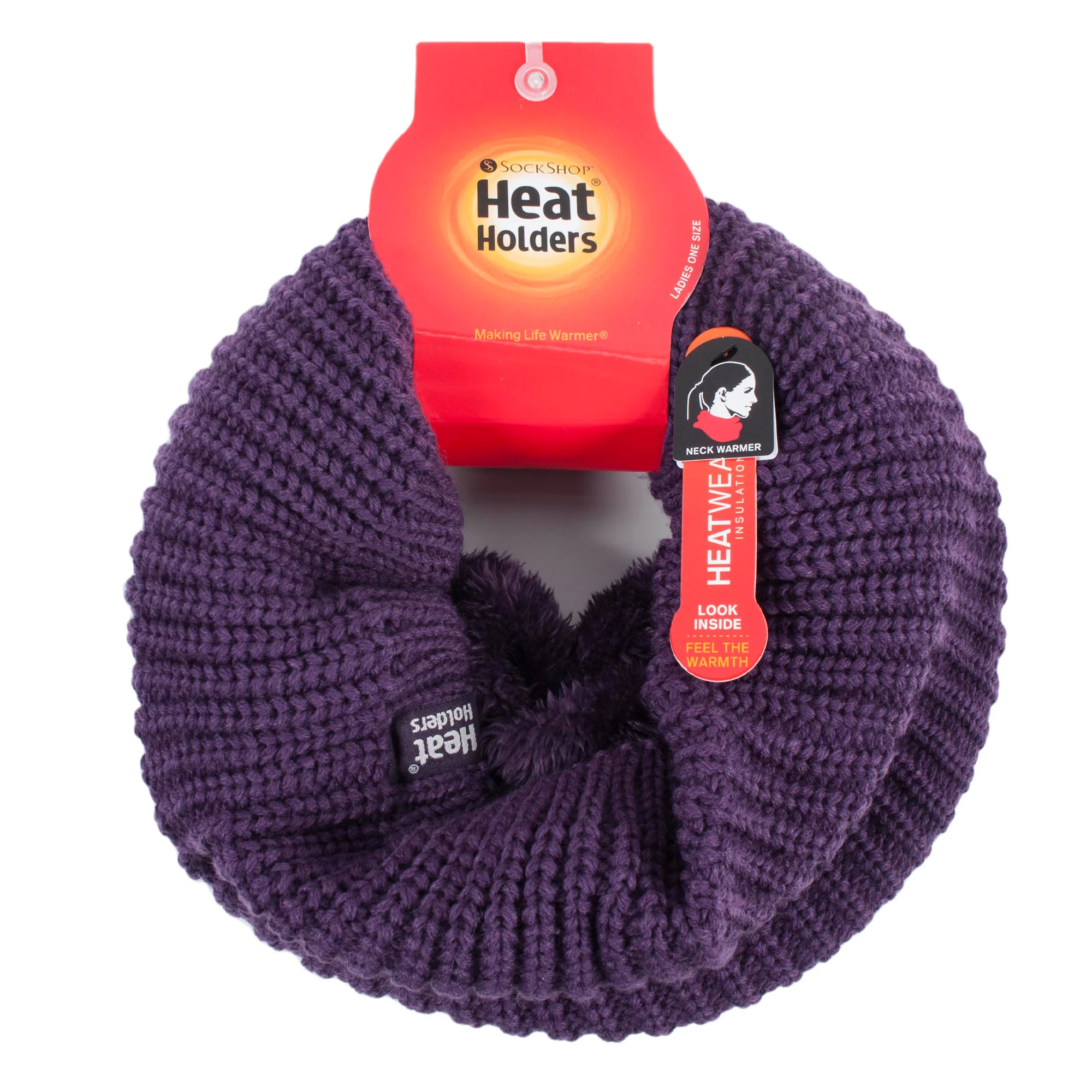 Ladies Boden Chunky Neck Warmer - Purple - Image 3