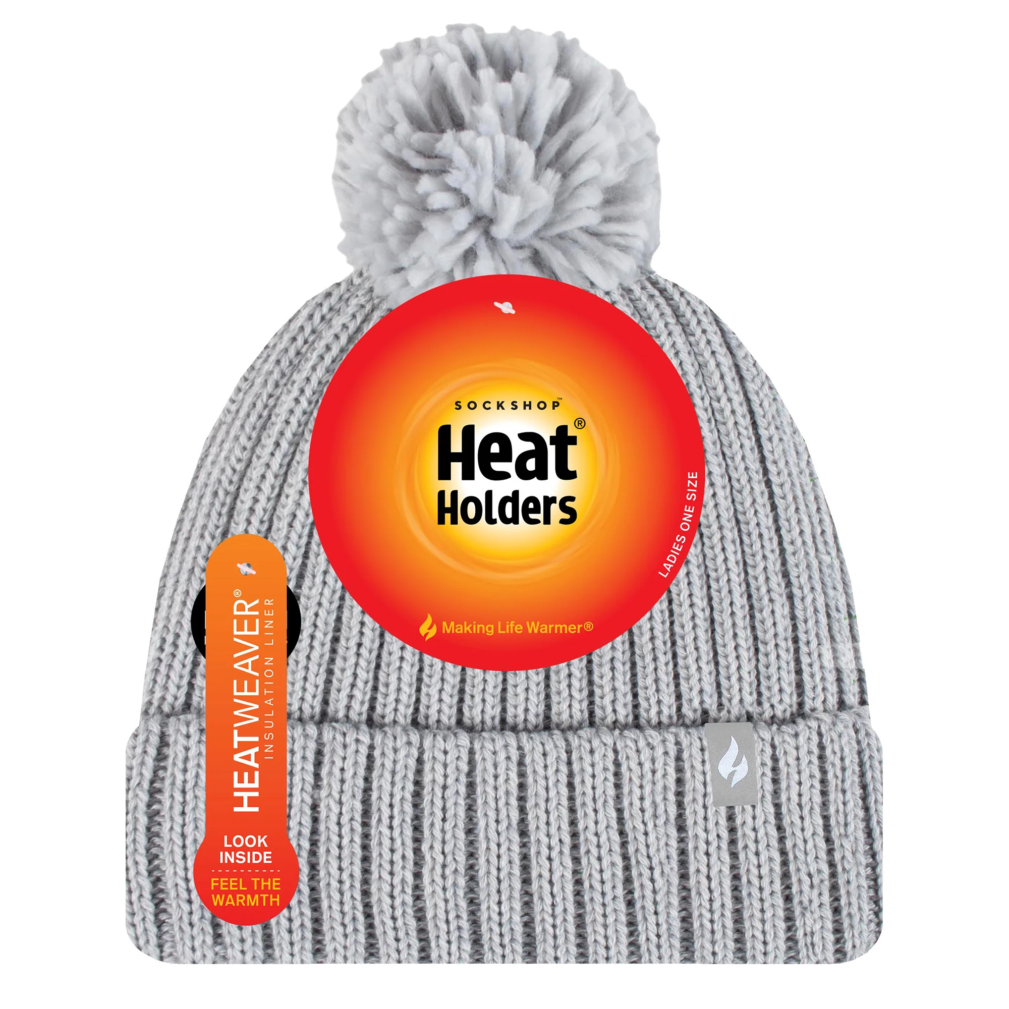 Ladies Arden Pom Pom Hat - Light Grey - Image 4