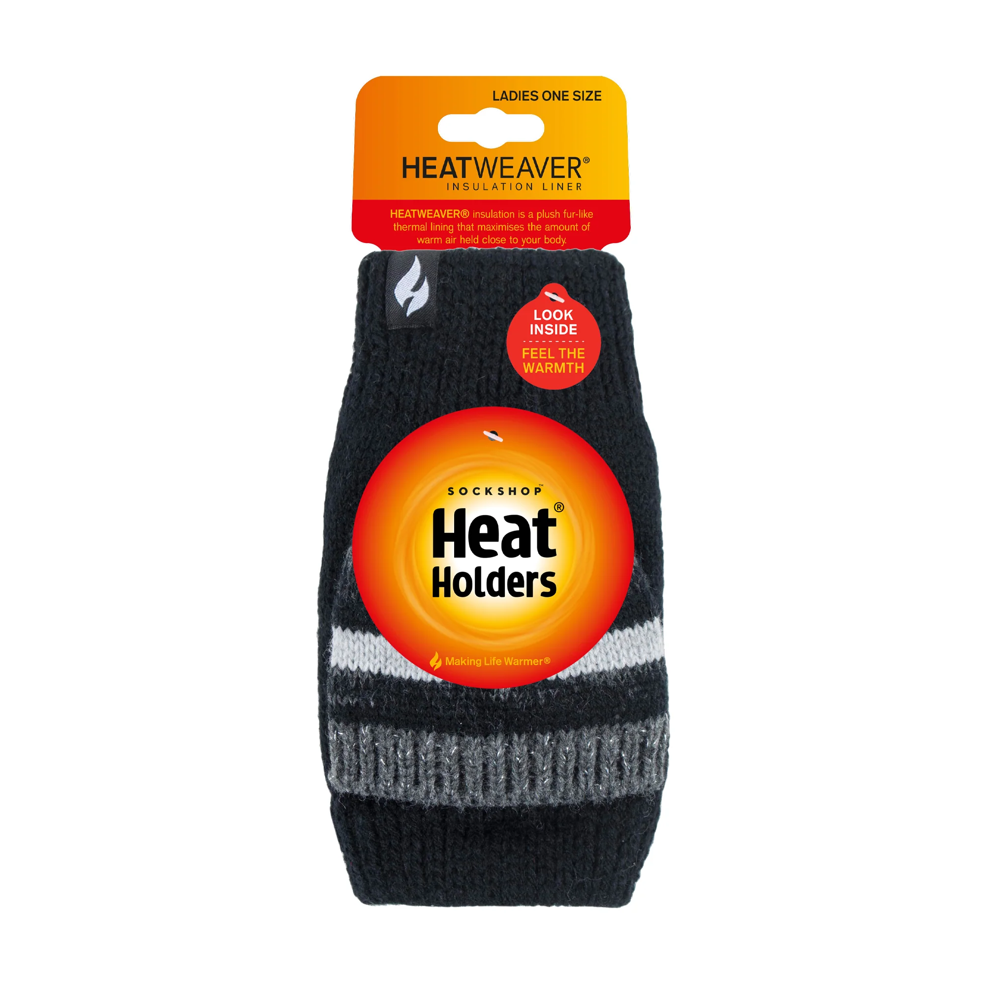 Ladies Bronte Converter Mittens - Black & Grey - Image 4