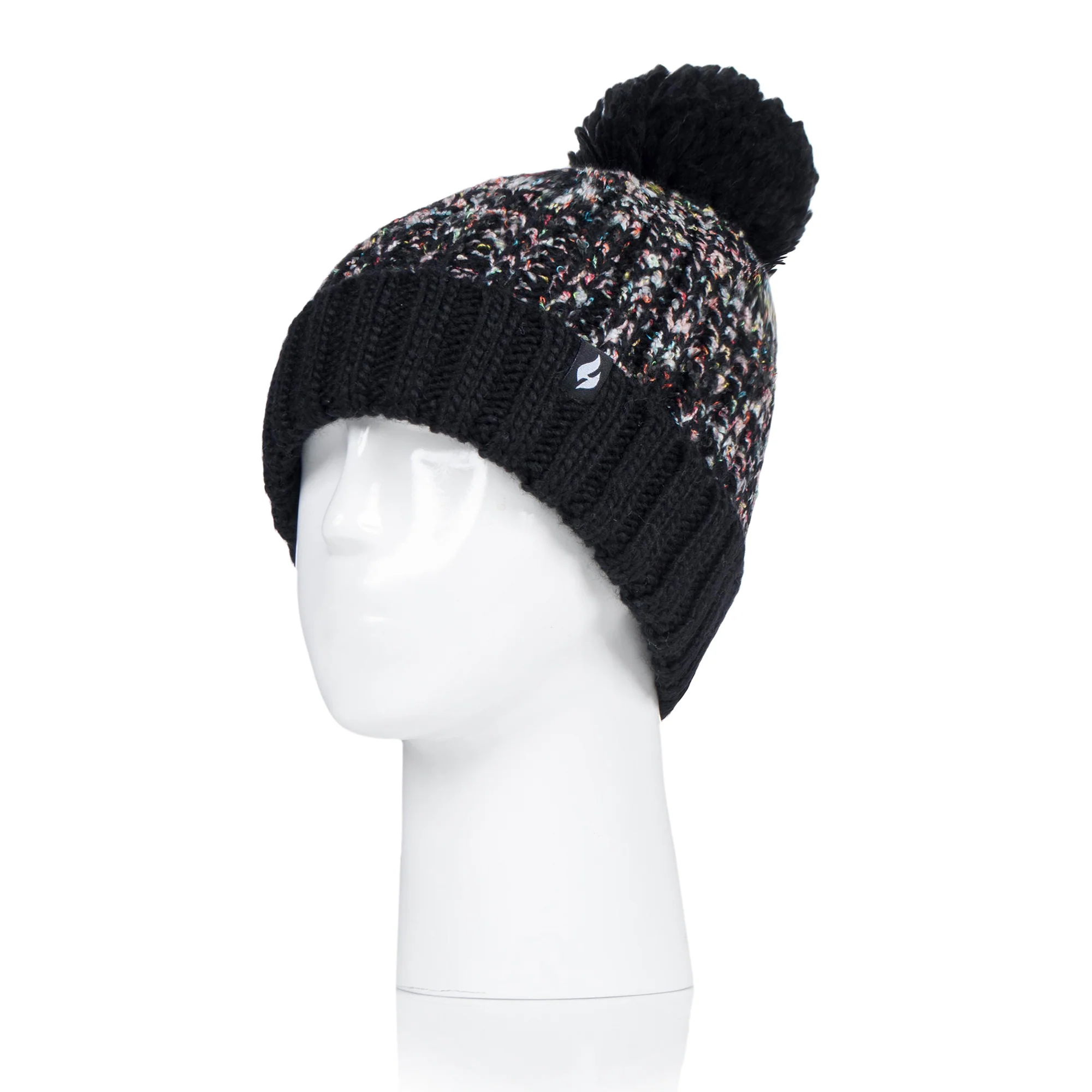 Ladies Eidda Pom Pom Hat - Black - Image 2