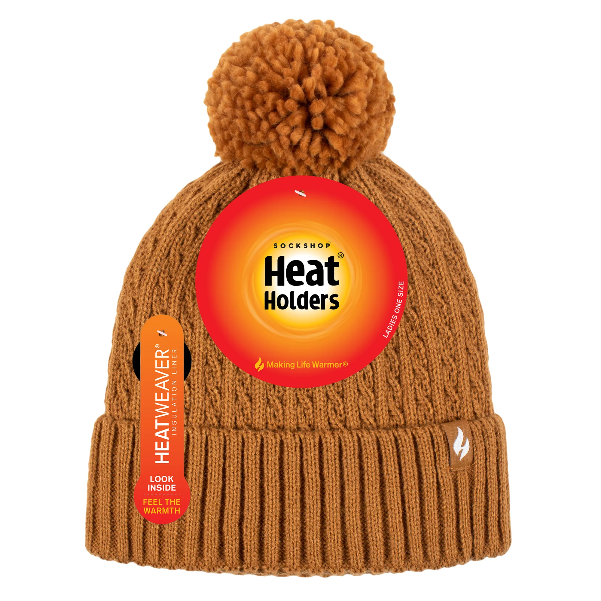 Ladies Ellery Pom Pom Hat - Mustard - Image 3