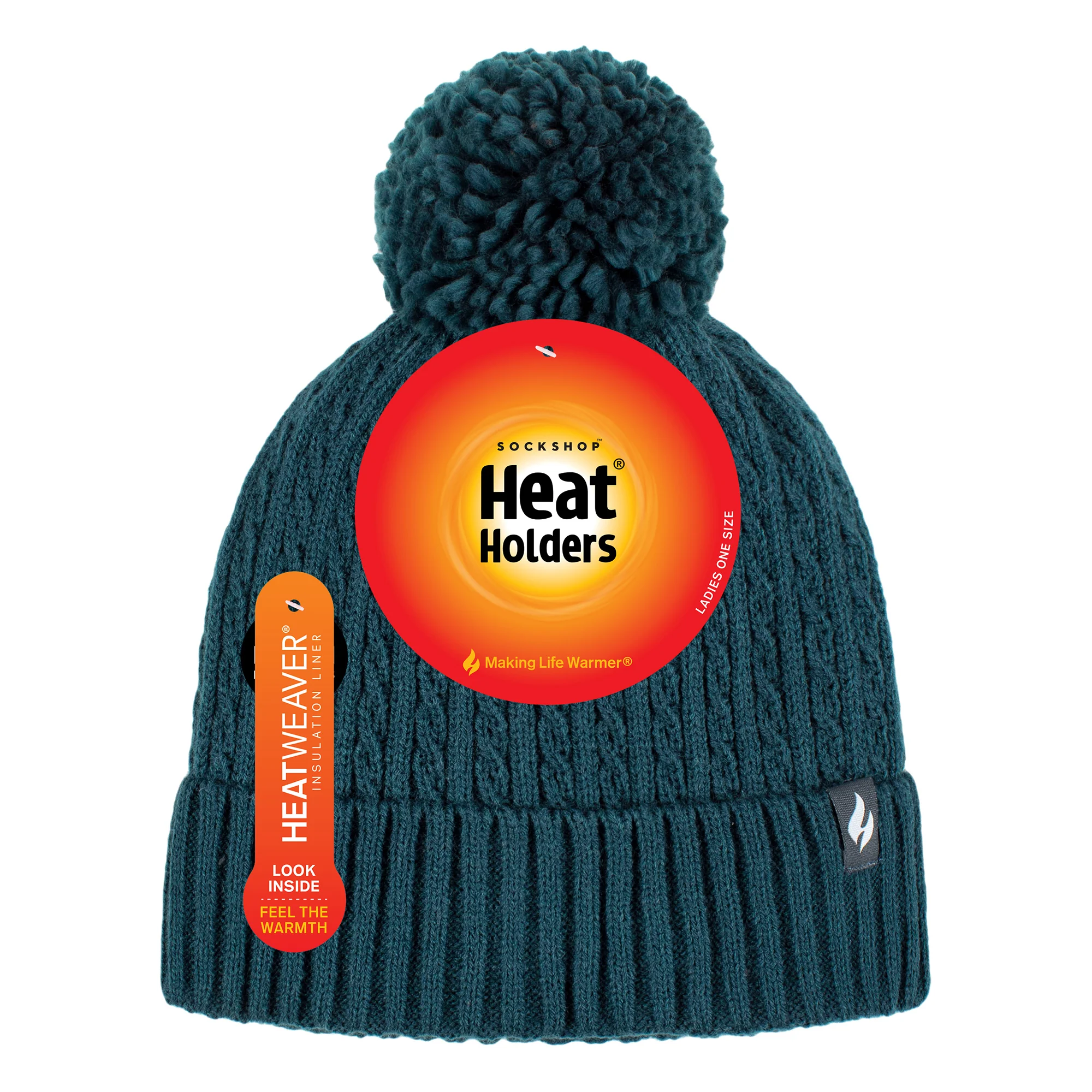 Ladies Ellery Pom Pom Hat - Teal - Image 3