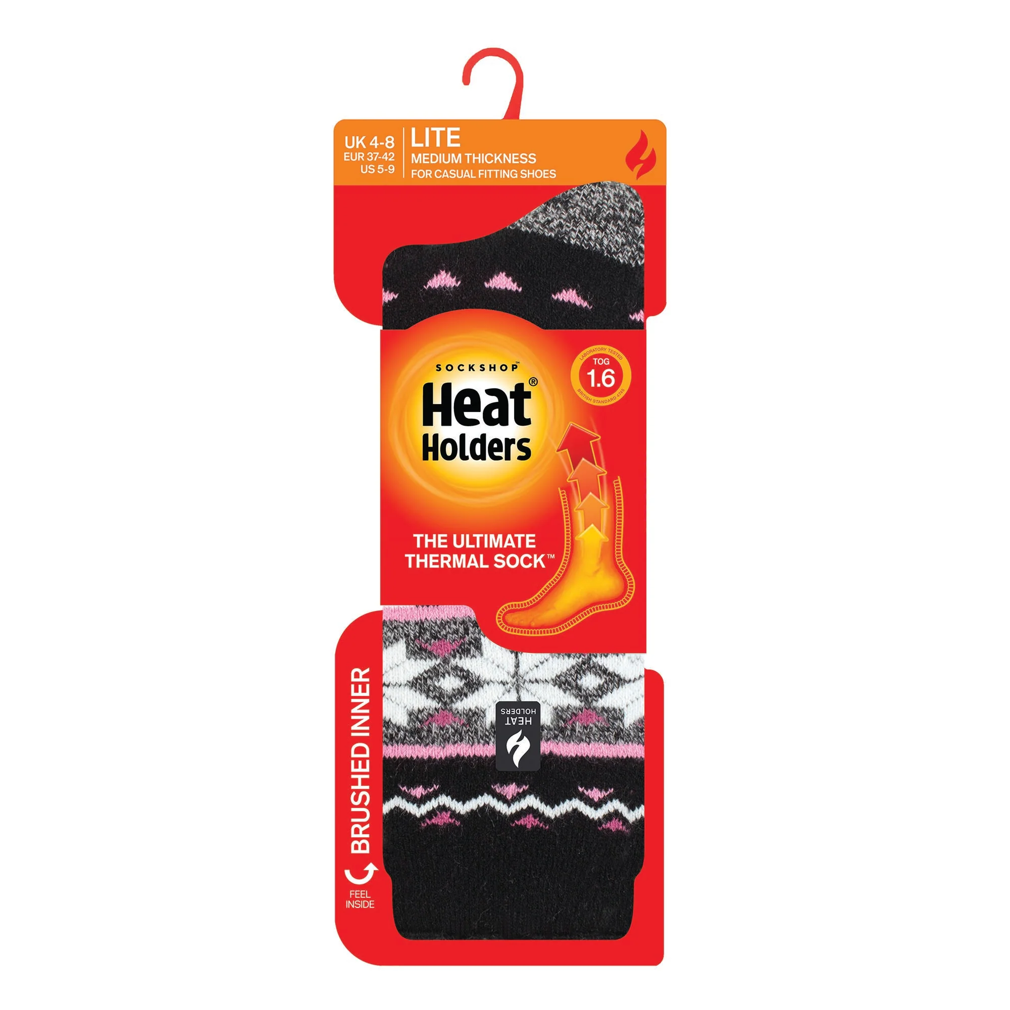 Ladies Lite Lima Fairisle Socks - Black - Image 3