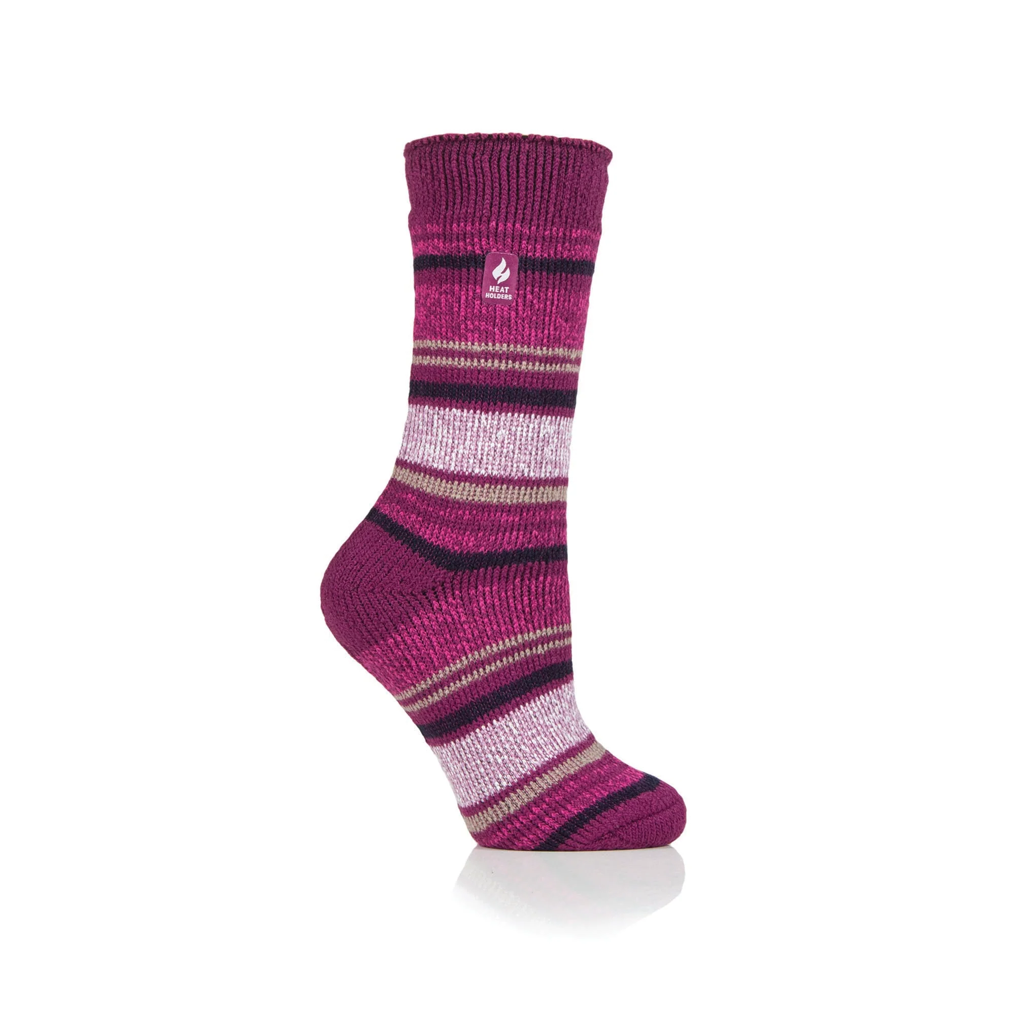 Ladies Original Barcelona Multi Stripe Socks - Fuchsia - Image 2