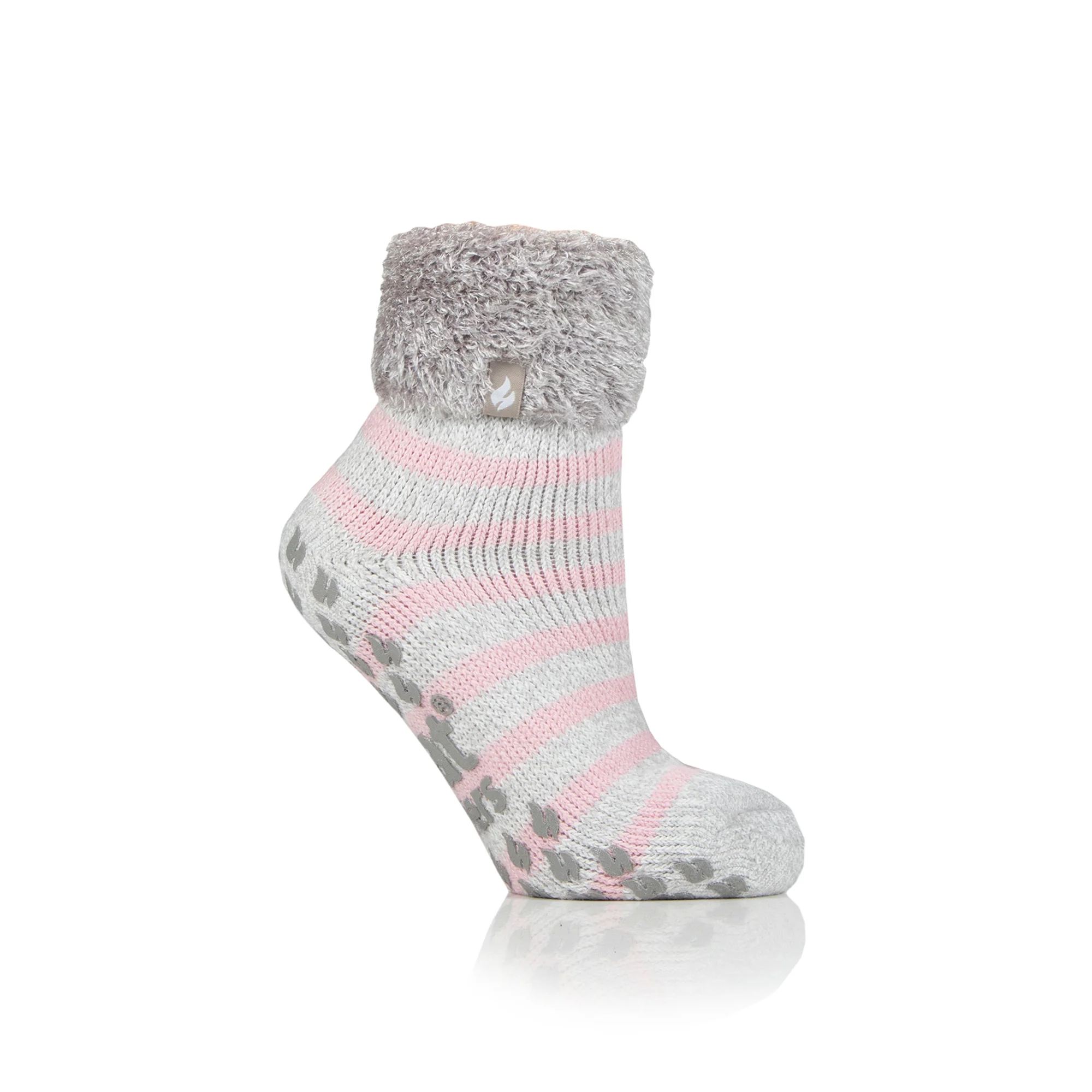 Ladies Original Auckland Lounge Socks with Turnover Top - Grey - Image 2