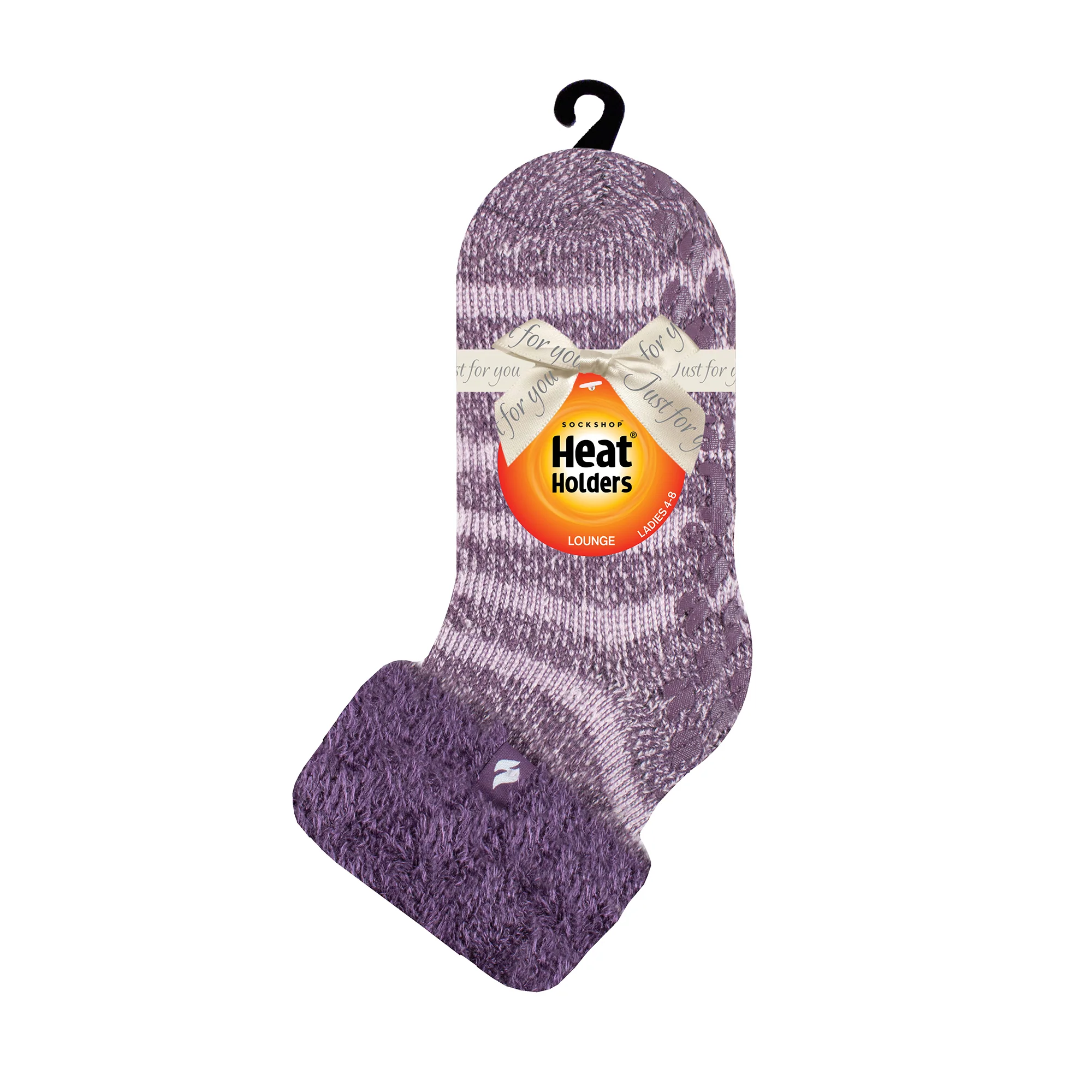 Ladies Original Auckland Lounge Socks with Turnover Top - Purple - Image 3