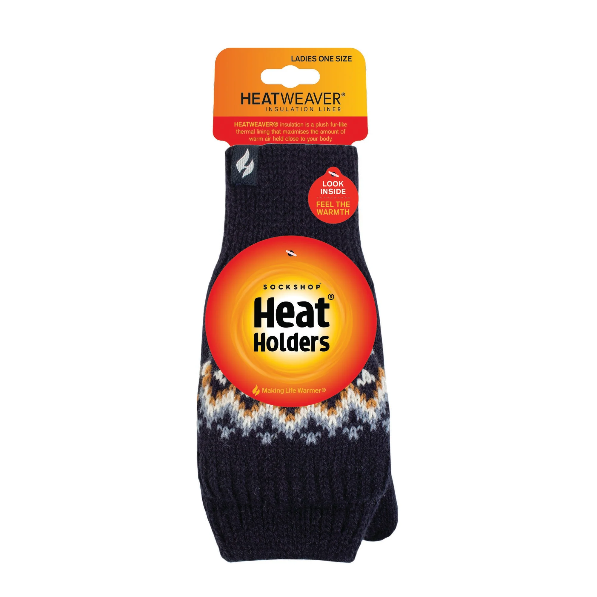 Ladies Heather Converter Mittens - Navy - Image 3