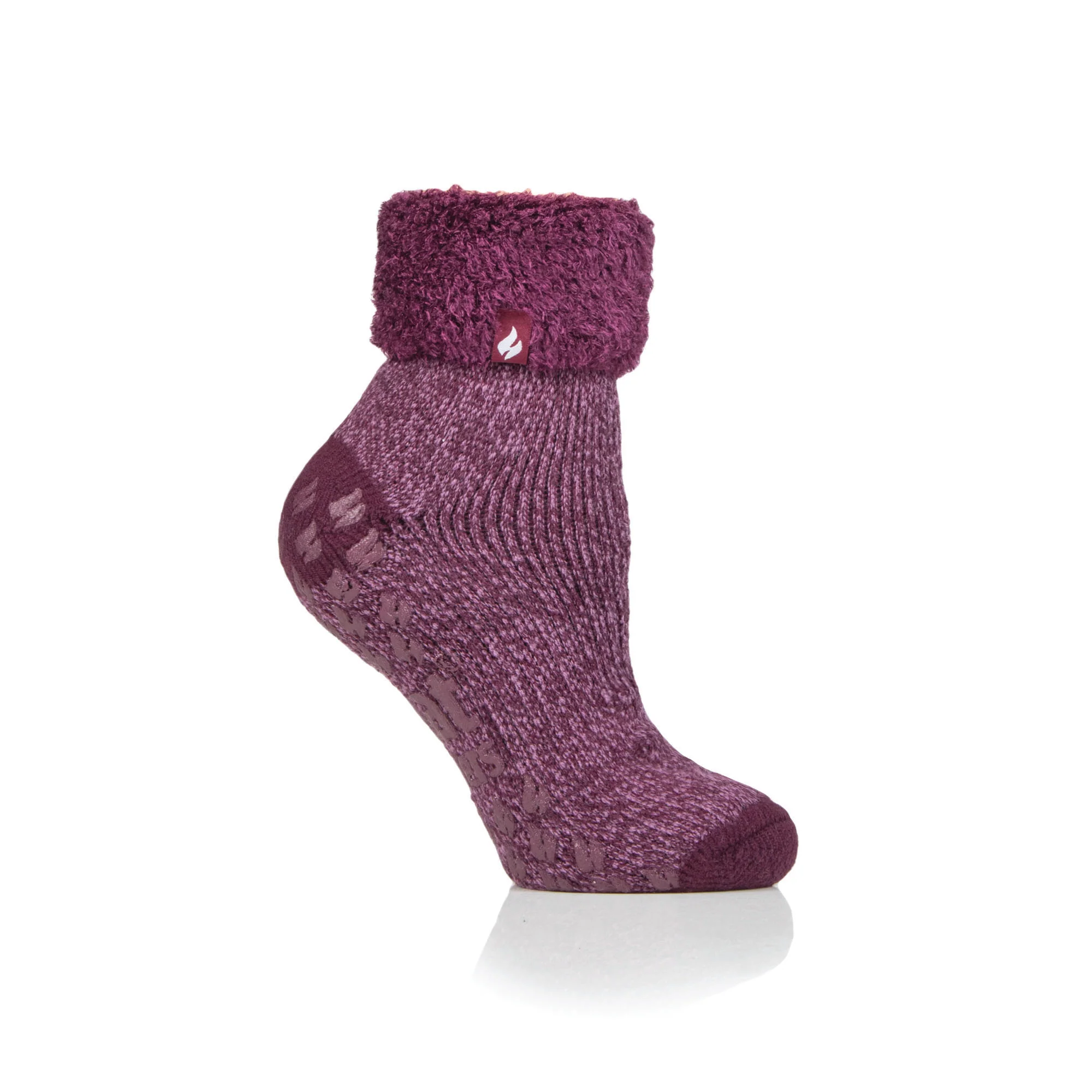 Ladies Original Queenstown Lounge Socks with Turnover Top - Rose - Image 2