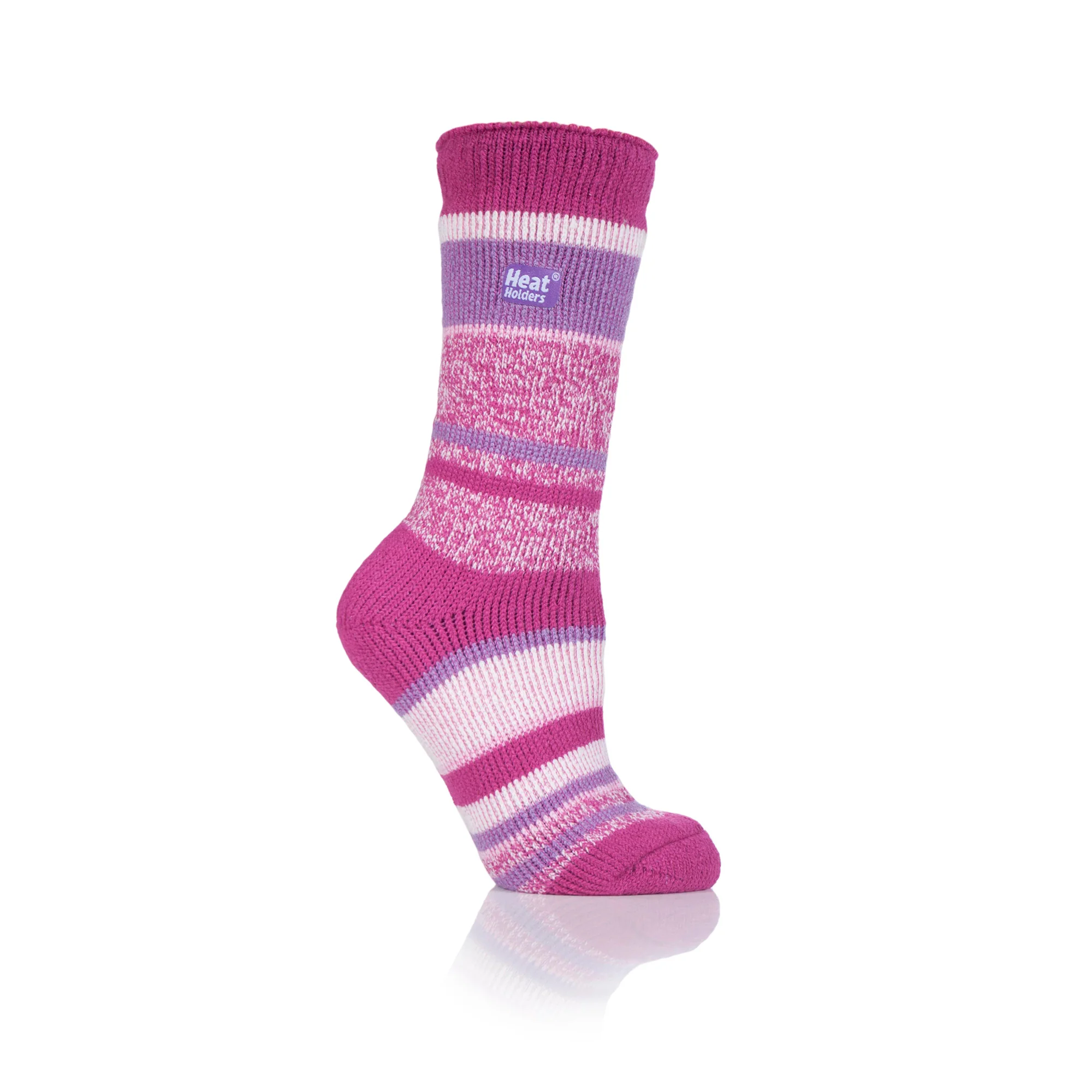 Ladies Original Bosworth Twist Stripe Socks - Pink & Purple - Image 2