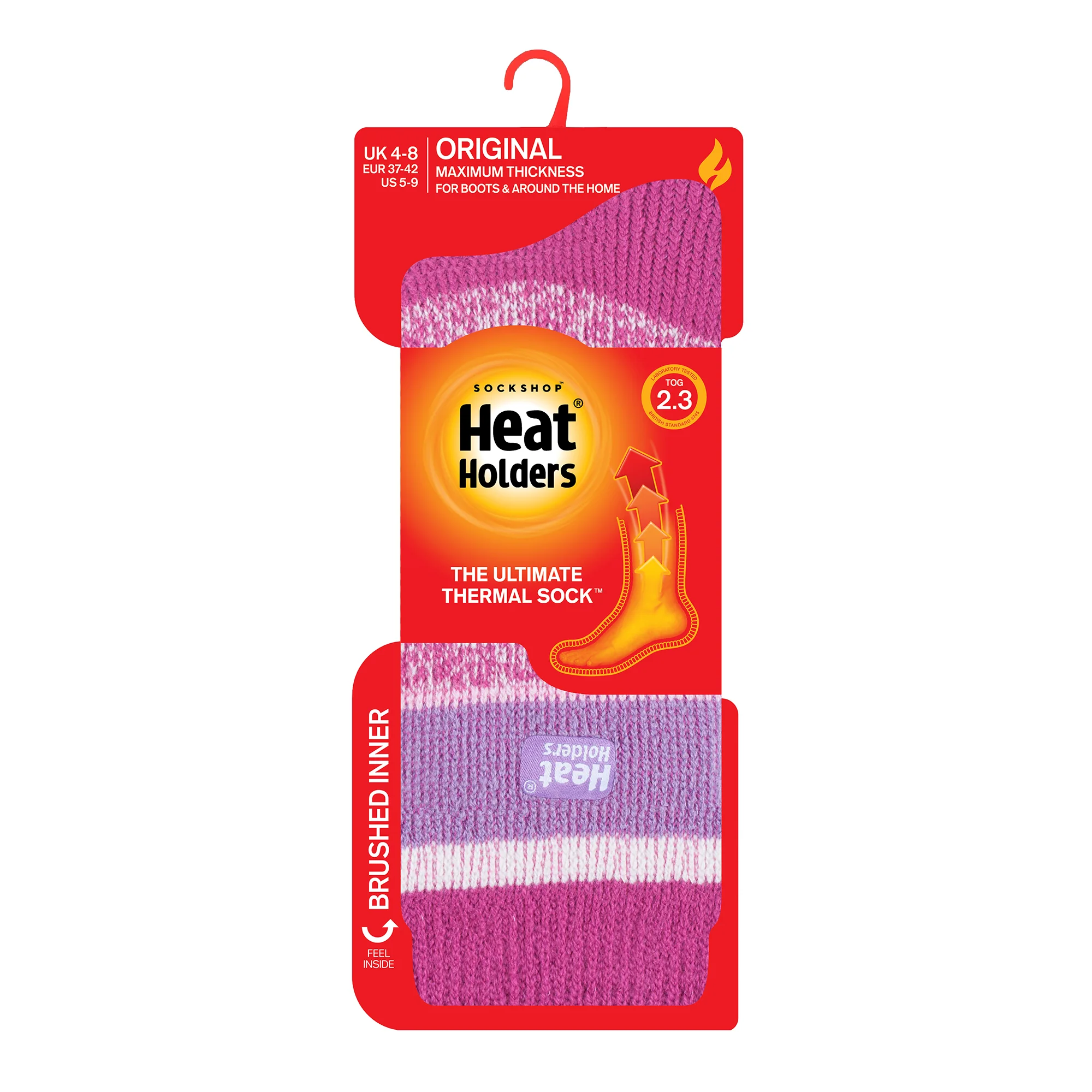 Ladies Original Bosworth Twist Stripe Socks - Pink & Purple - Image 3