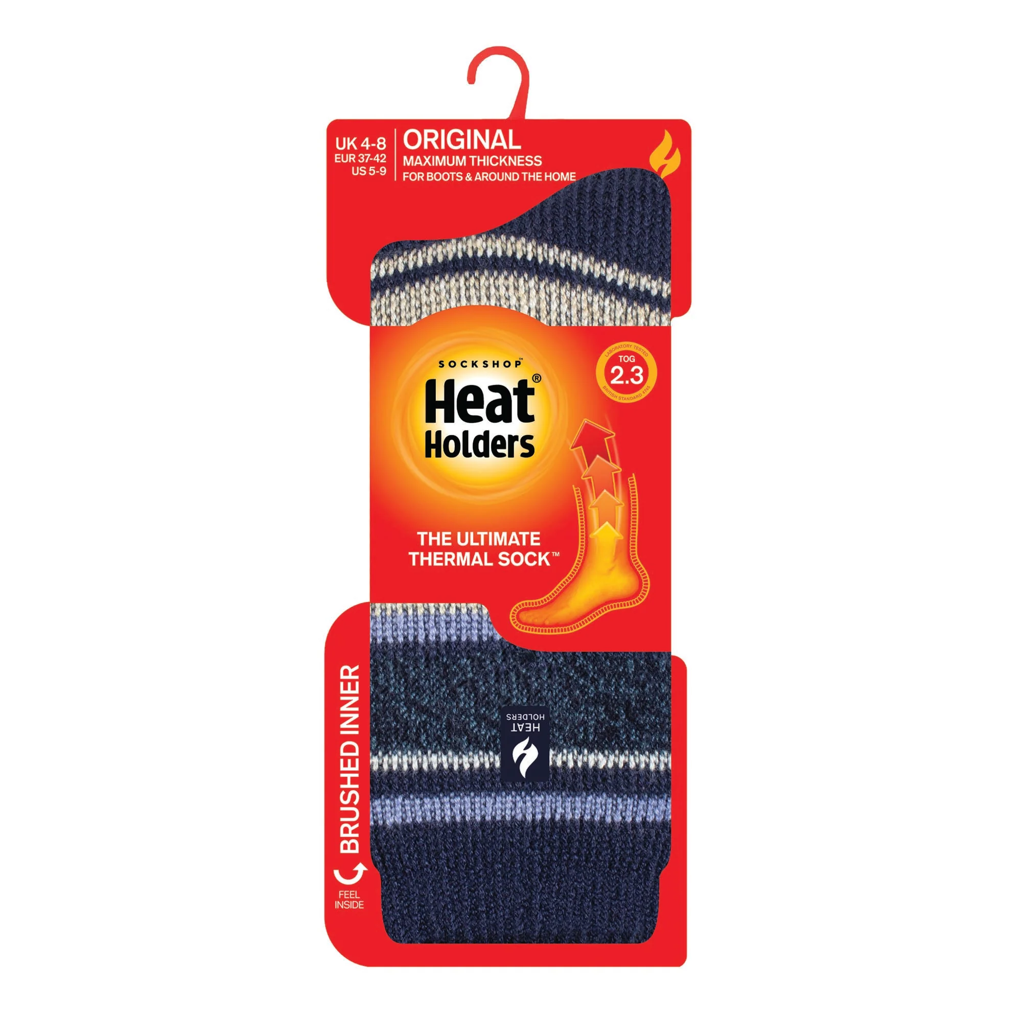 Ladies Original Calanda Block Stripe Socks - Twilight Blue - Image 3