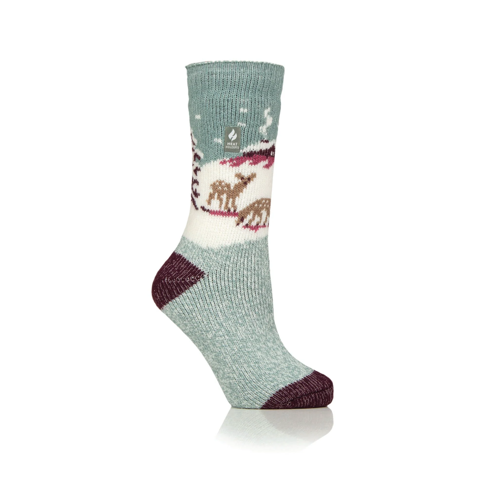 Ladies Original Jacquard Socks - Fawn Landscape - Image 2