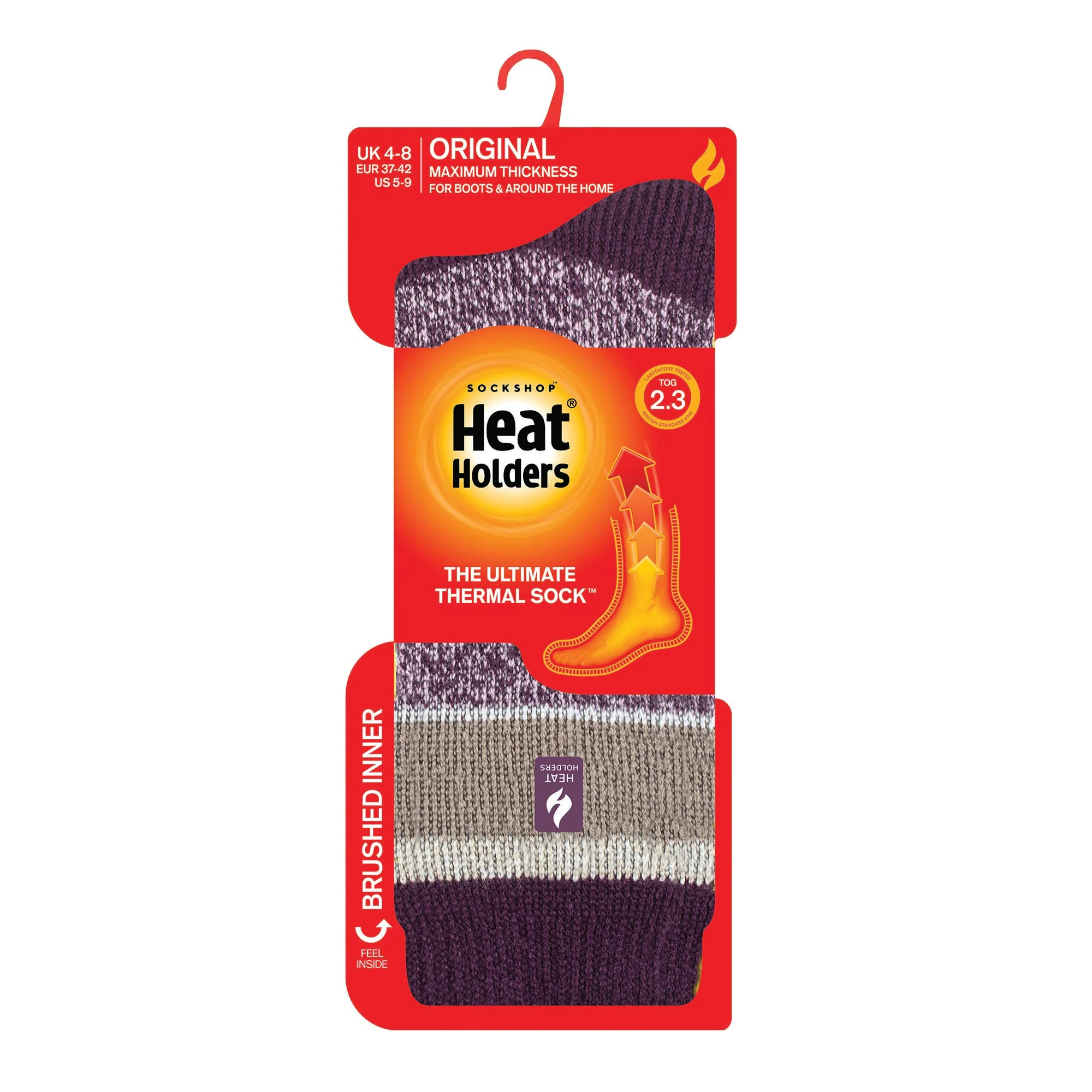 Ladies Original Provence Multi Stripe Socks - Plum - Image 3