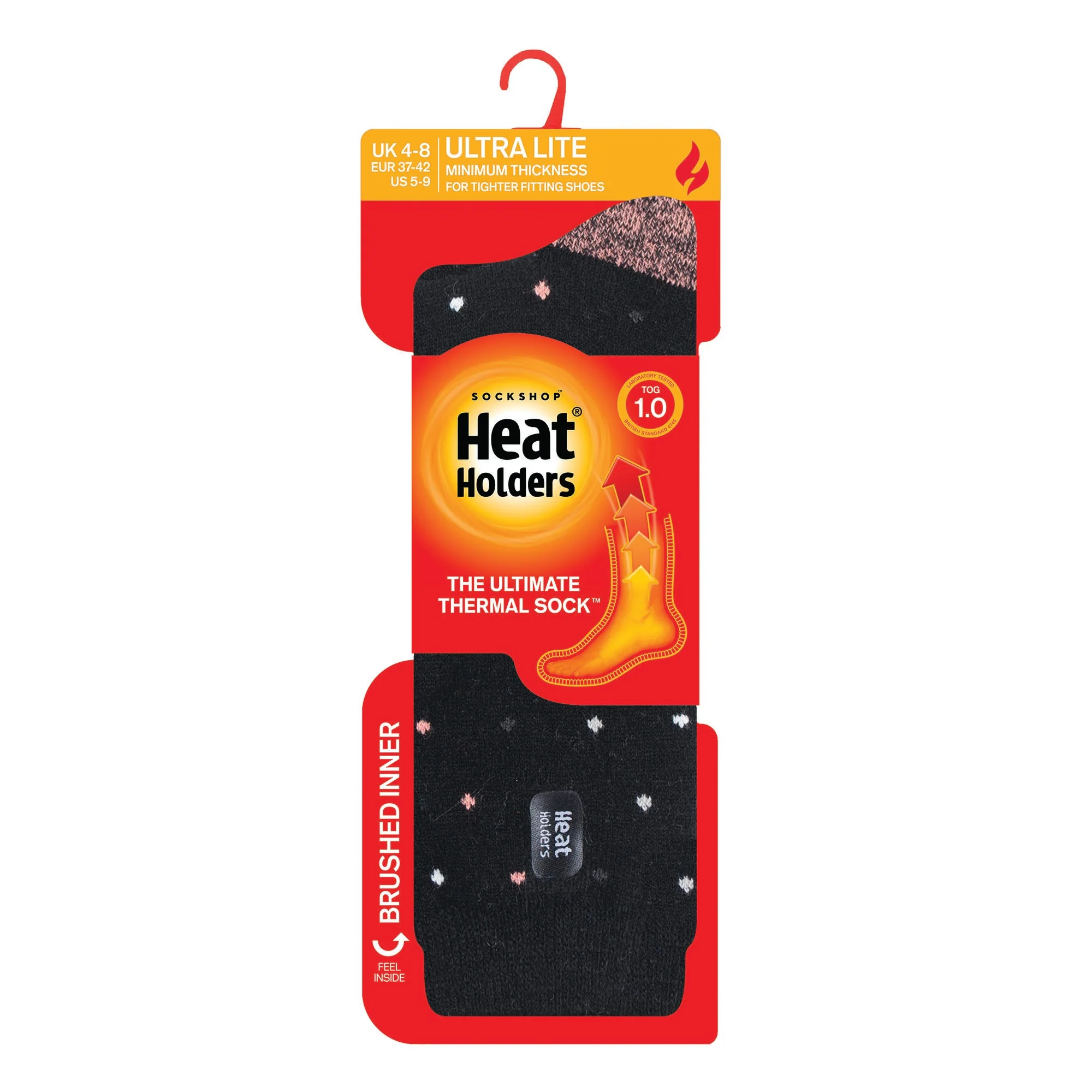 Ladies Ultra Lite Berry Spot Socks - Black - Image 3