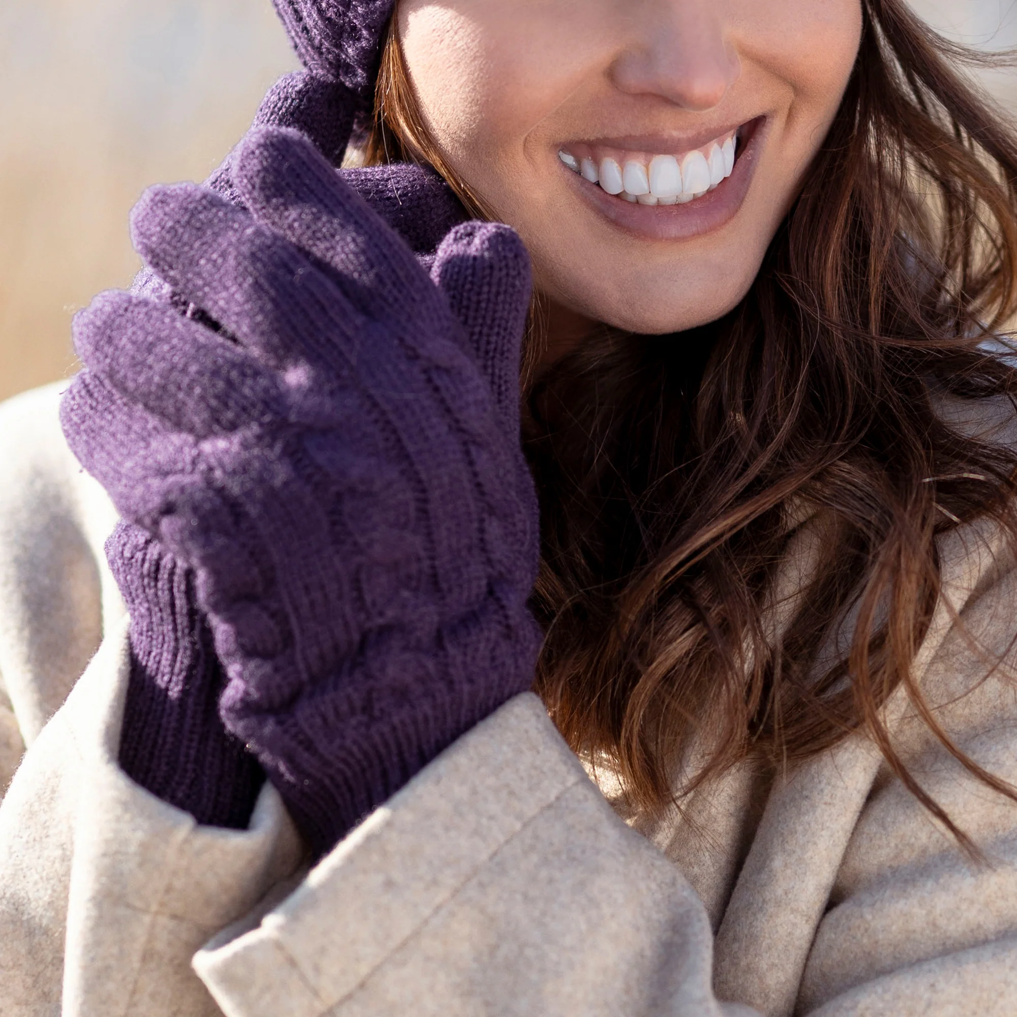 Ladies Willow Thermal Gloves - Purple - Image 4