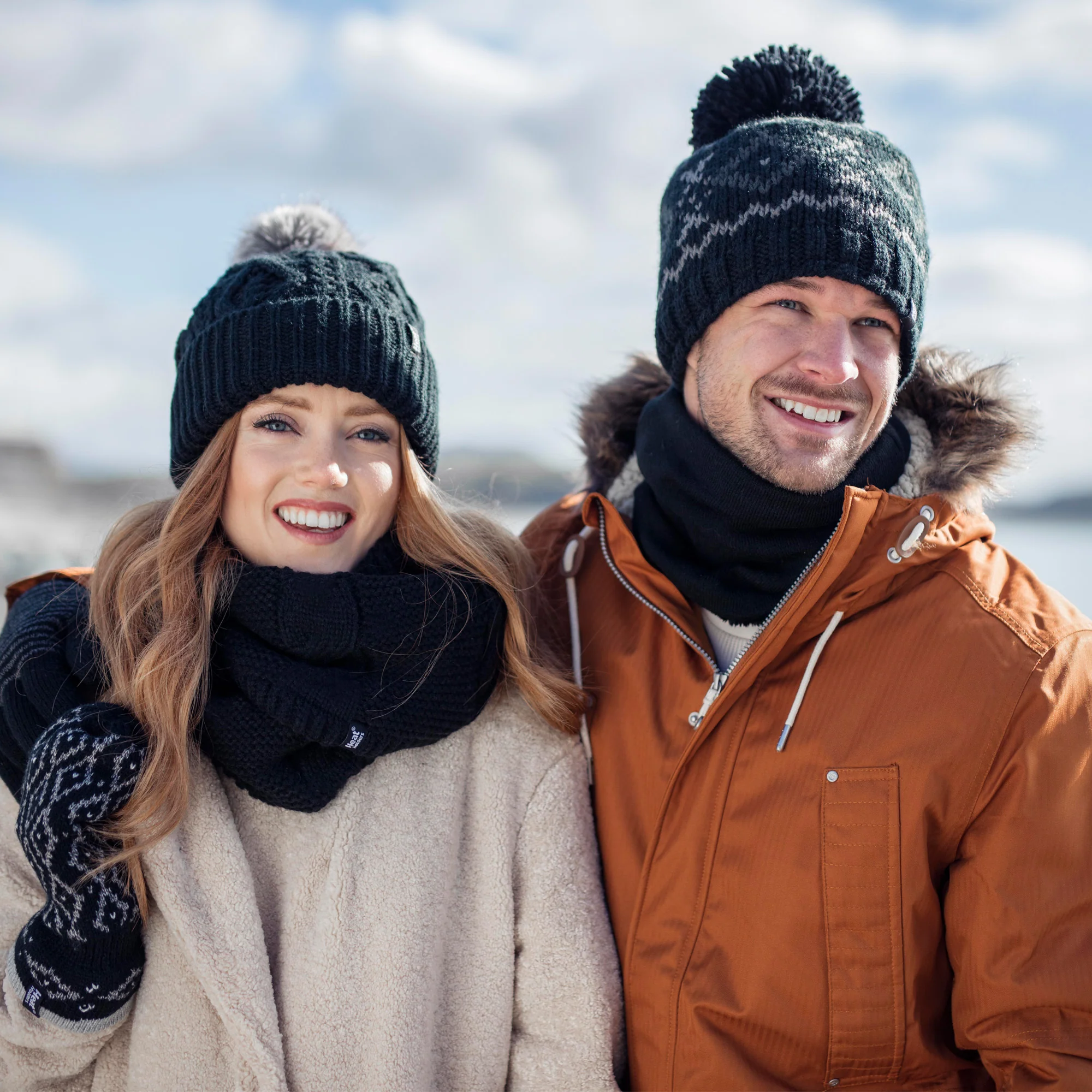 Mens Helsinki Bobble Hat - Black & Grey - Image 4