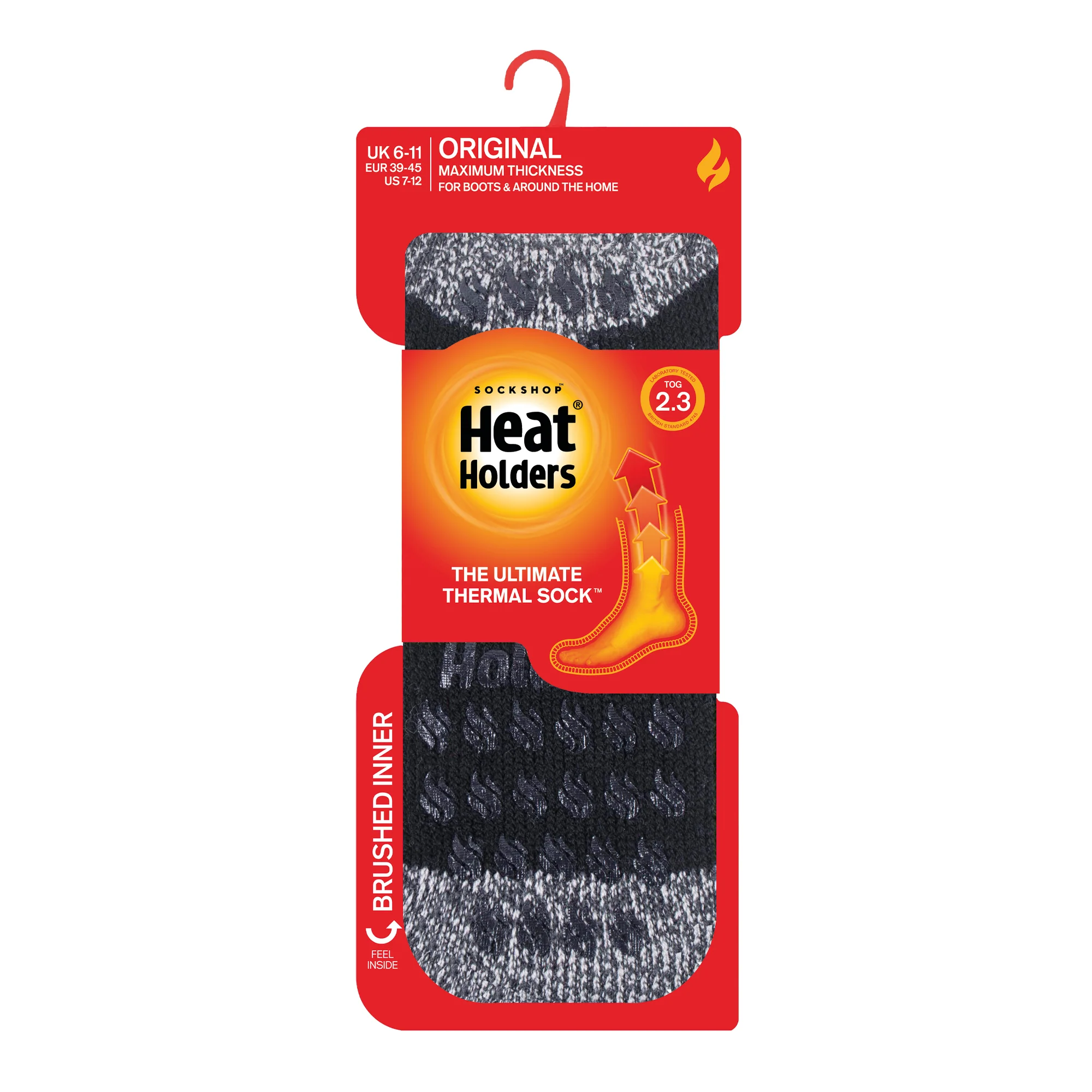 Mens Original Siskin Slipper Socks - Black - Image 4