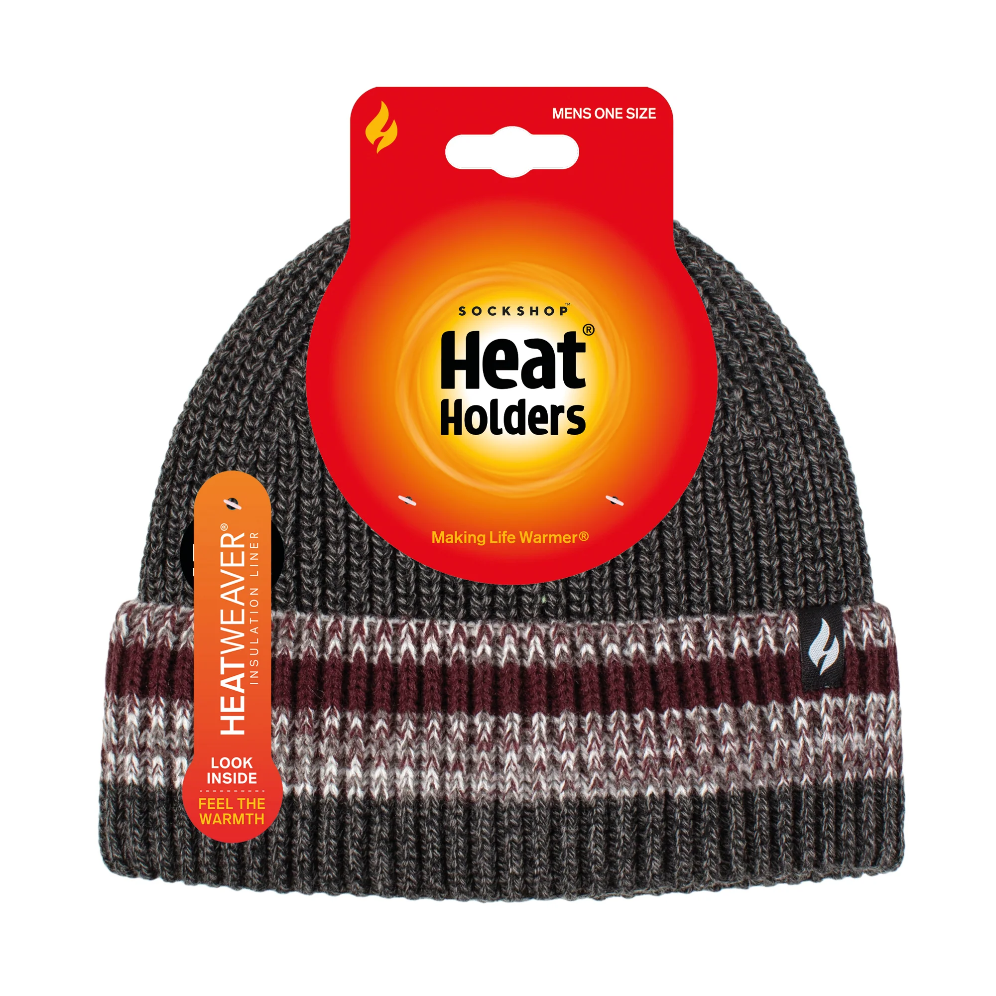 Mens Arran Turn Over Cuff Hat - Charcoal - Image 3