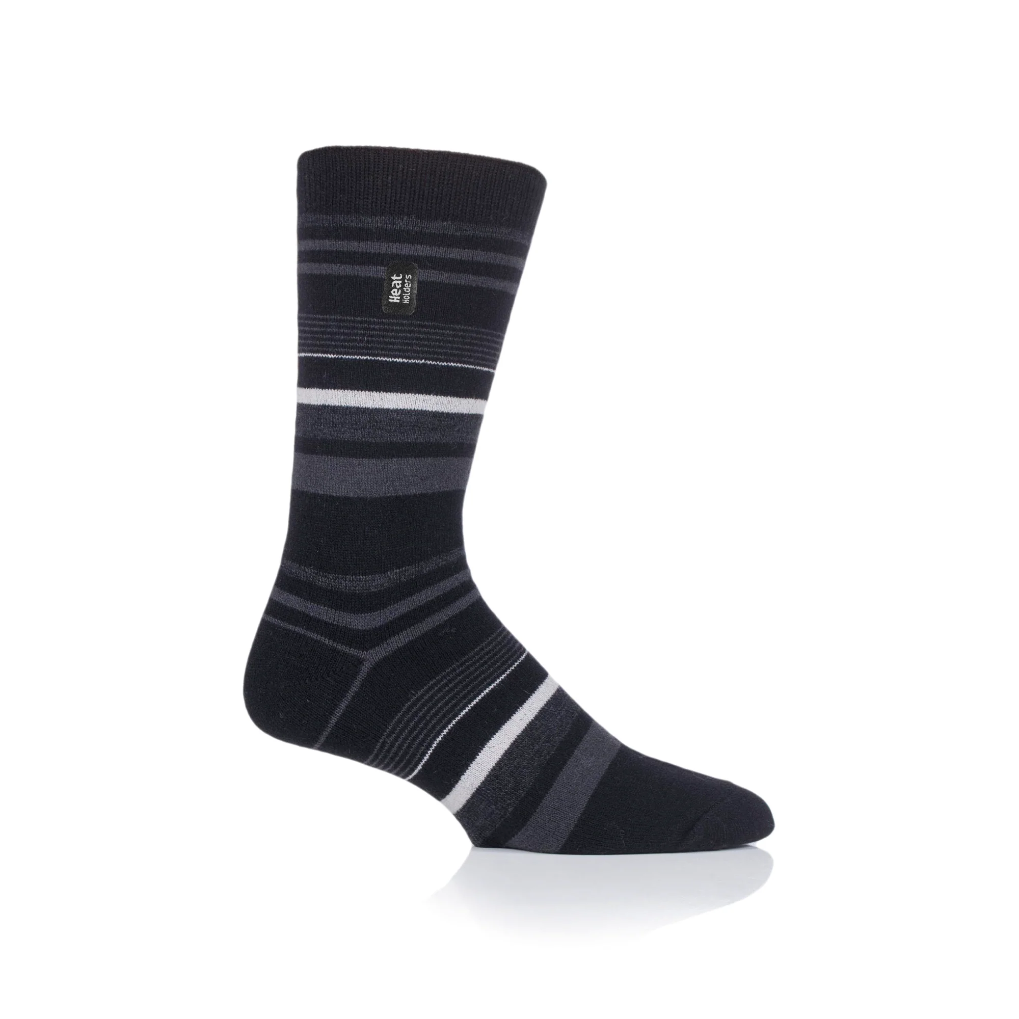 Mens Ultra Lite Goldcrest Stripe Socks - Black - Image 2