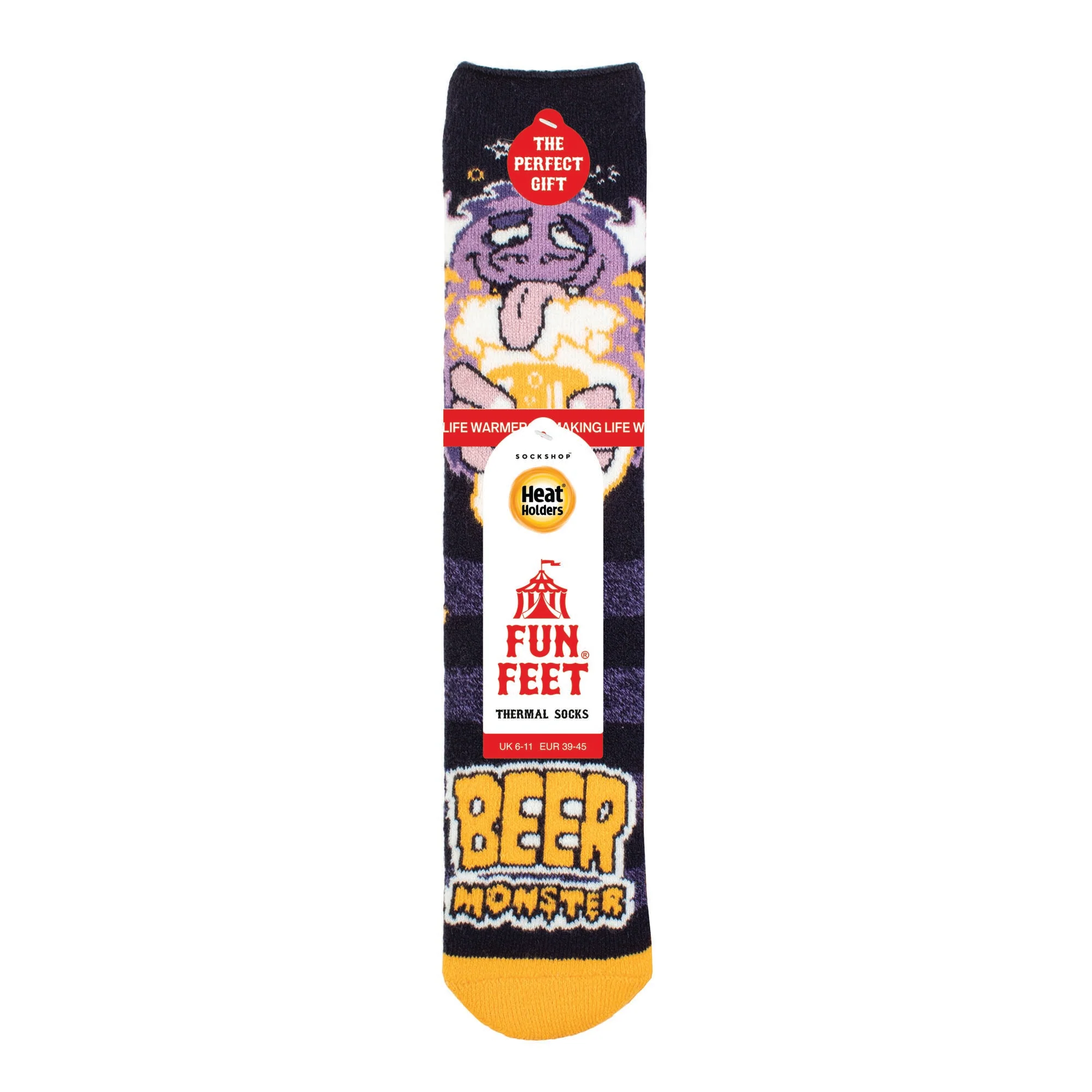 Mens Lite Fun Feet Novelty Thermal Socks - Beer Monster - Image 4