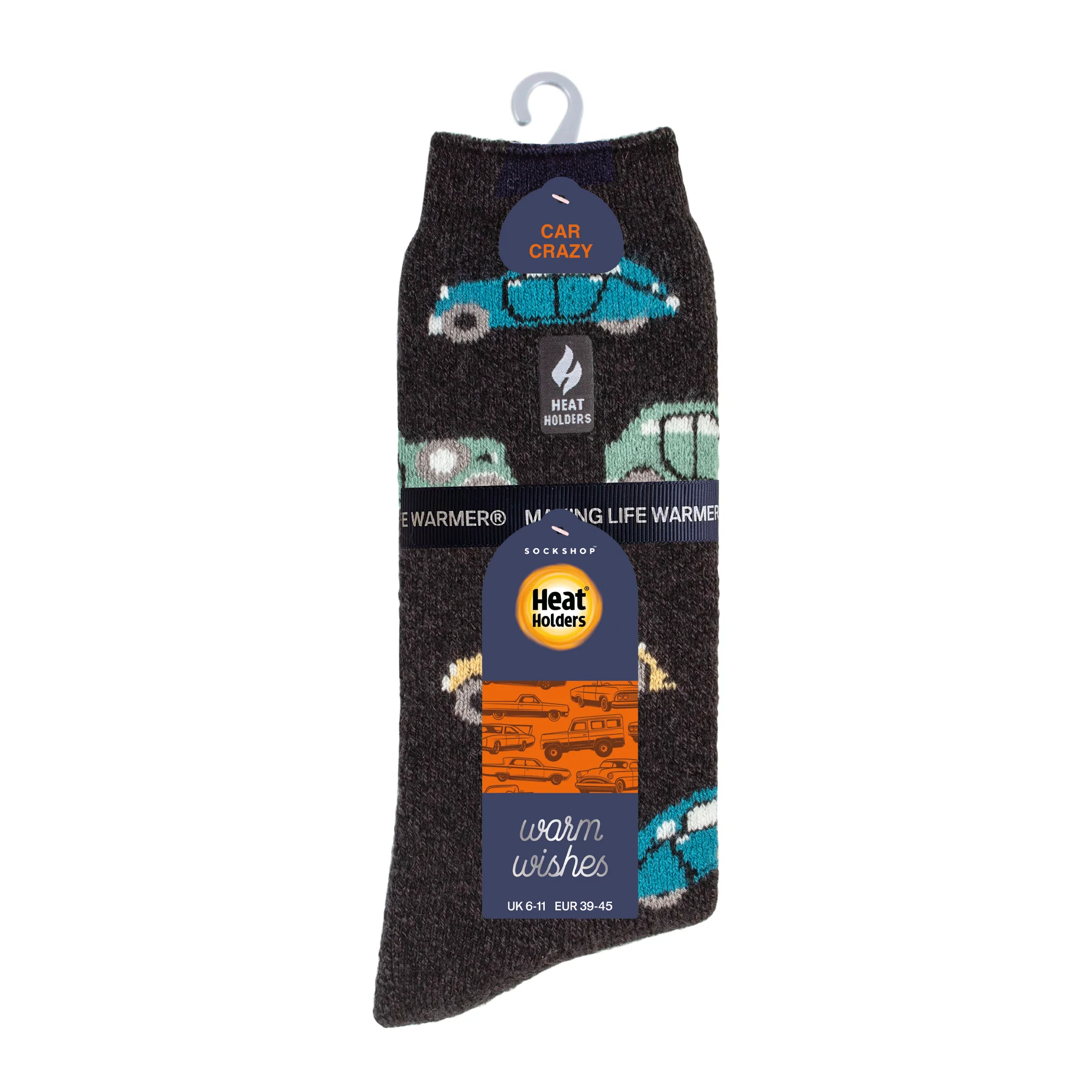Mens Lite Warm Wishes Hobby Socks - Car Crazy - Image 4