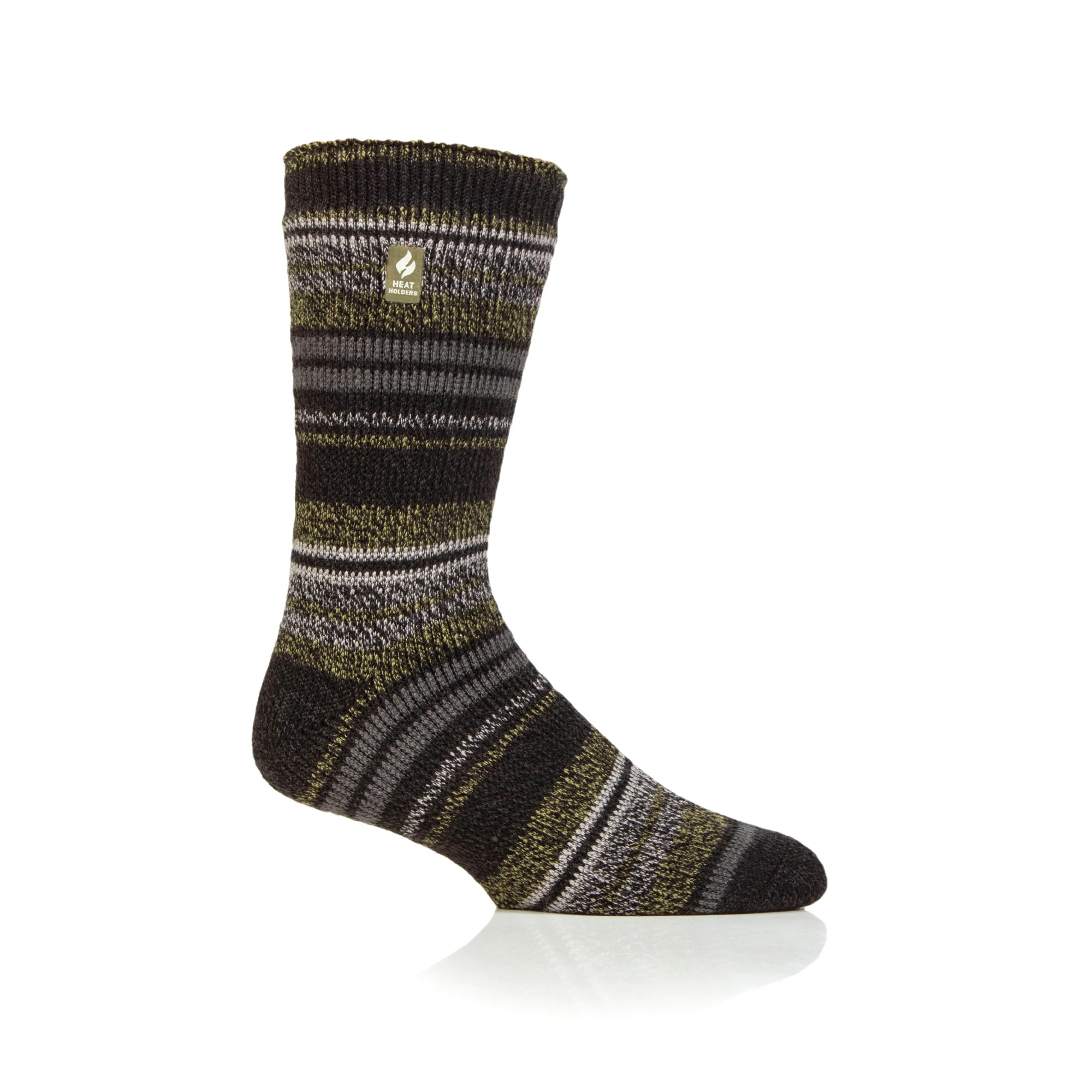 Mens Original Bari Multi Stripe Socks - Olive - Image 2