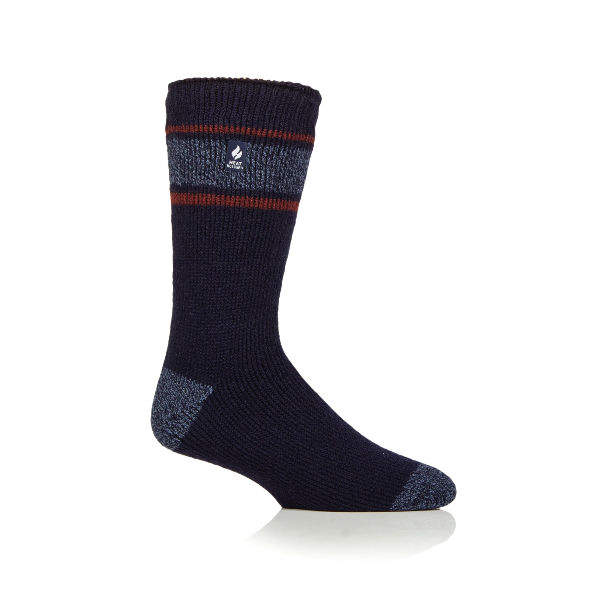 Mens Original Fraser Cuff Stripe Socks - Navy/Denim - Image 2