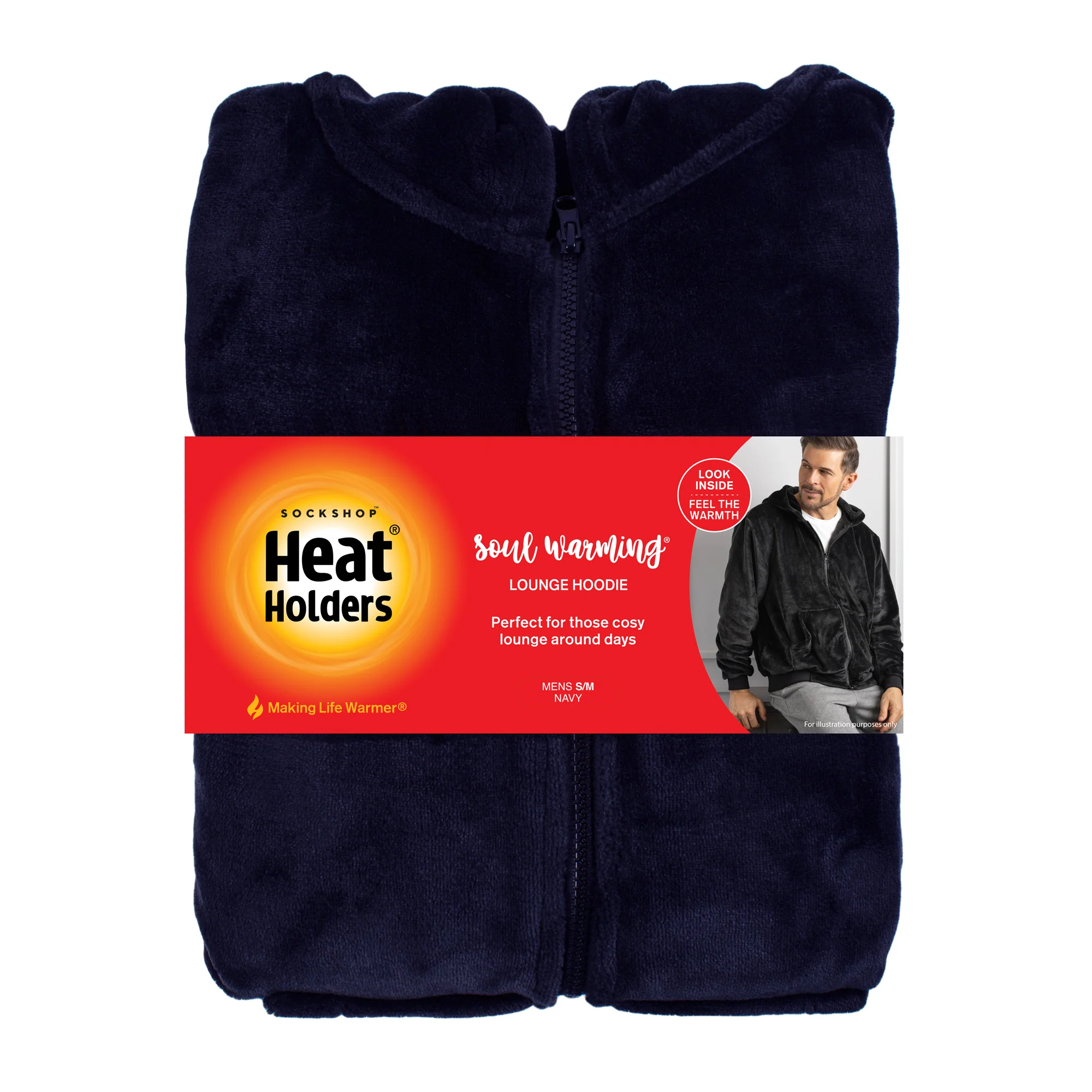 Mens Soul Warming Lounge Hoodie - Navy - Image 3