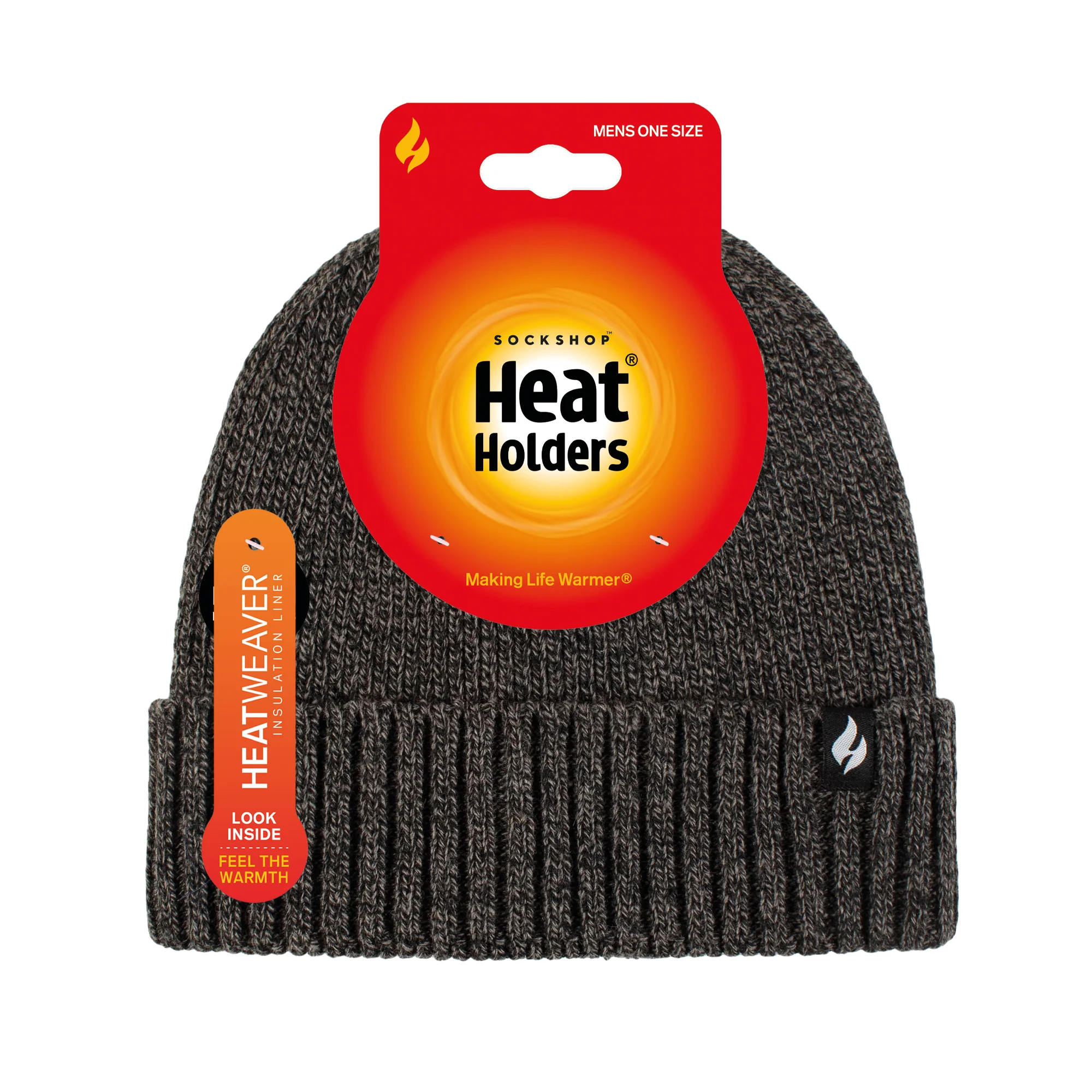 Mens Aspen Turnover Cuff Hat - Charcoal - Image 3