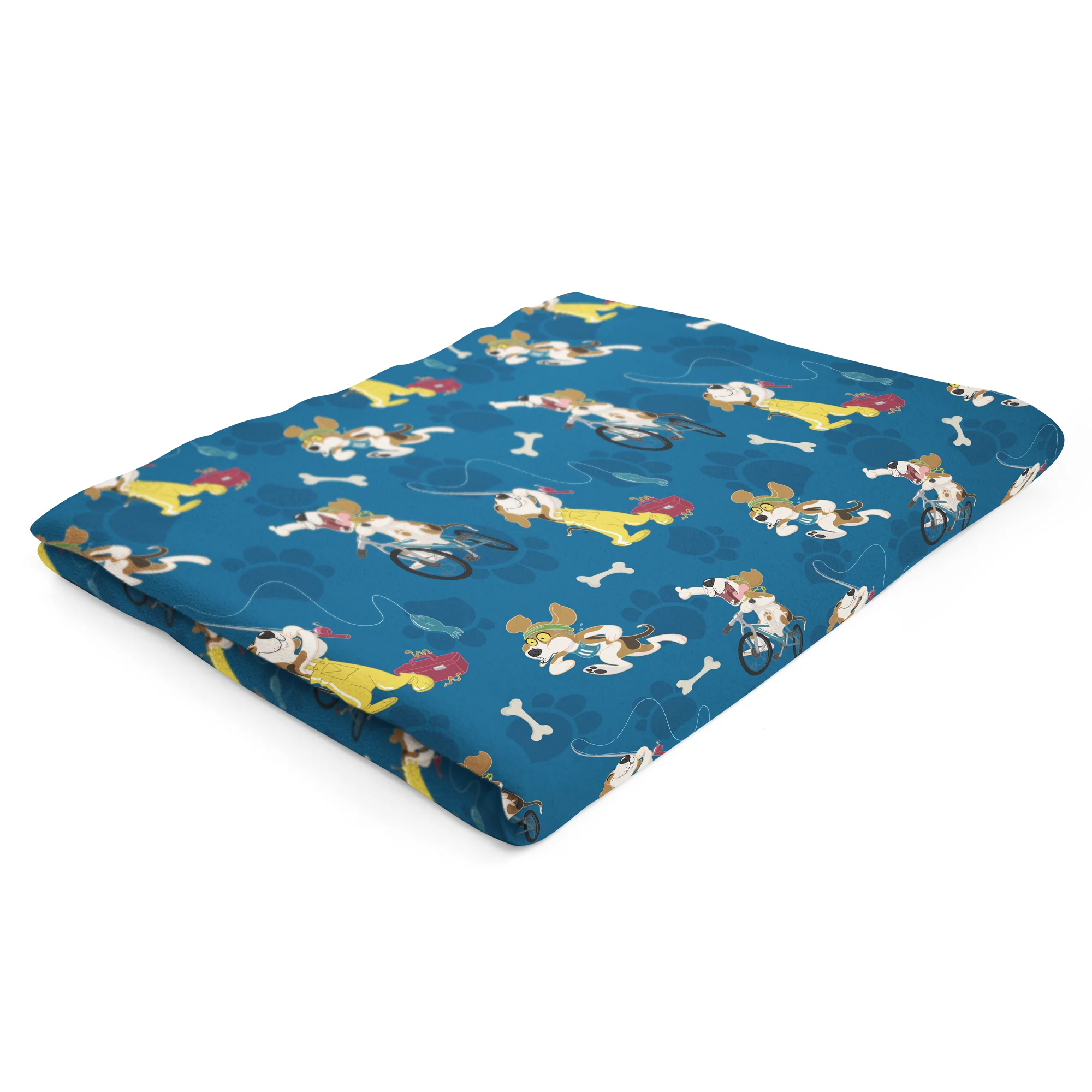 Oversized Fleece Thermal Blanket 180cm x 200cm - Blue Dog Design - Image 2