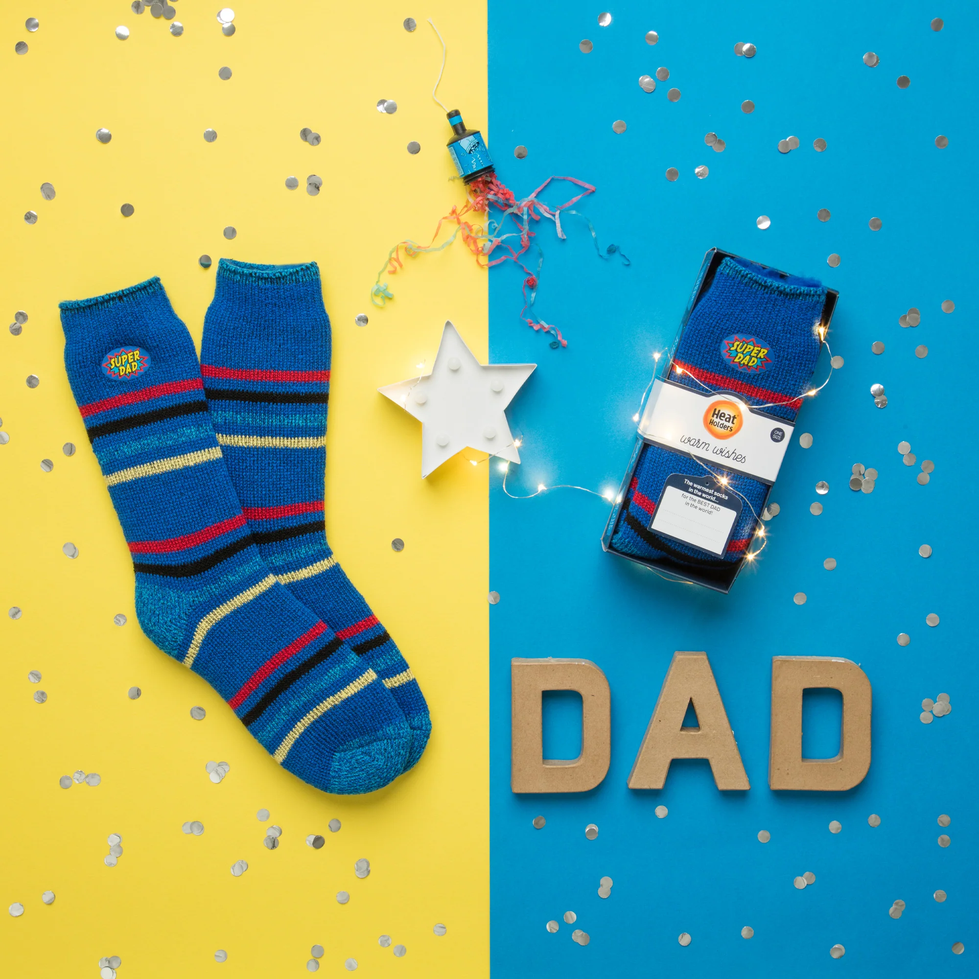 Mens Original Warm Wishes Gift Boxed Socks - "Super Dad" - Image 6