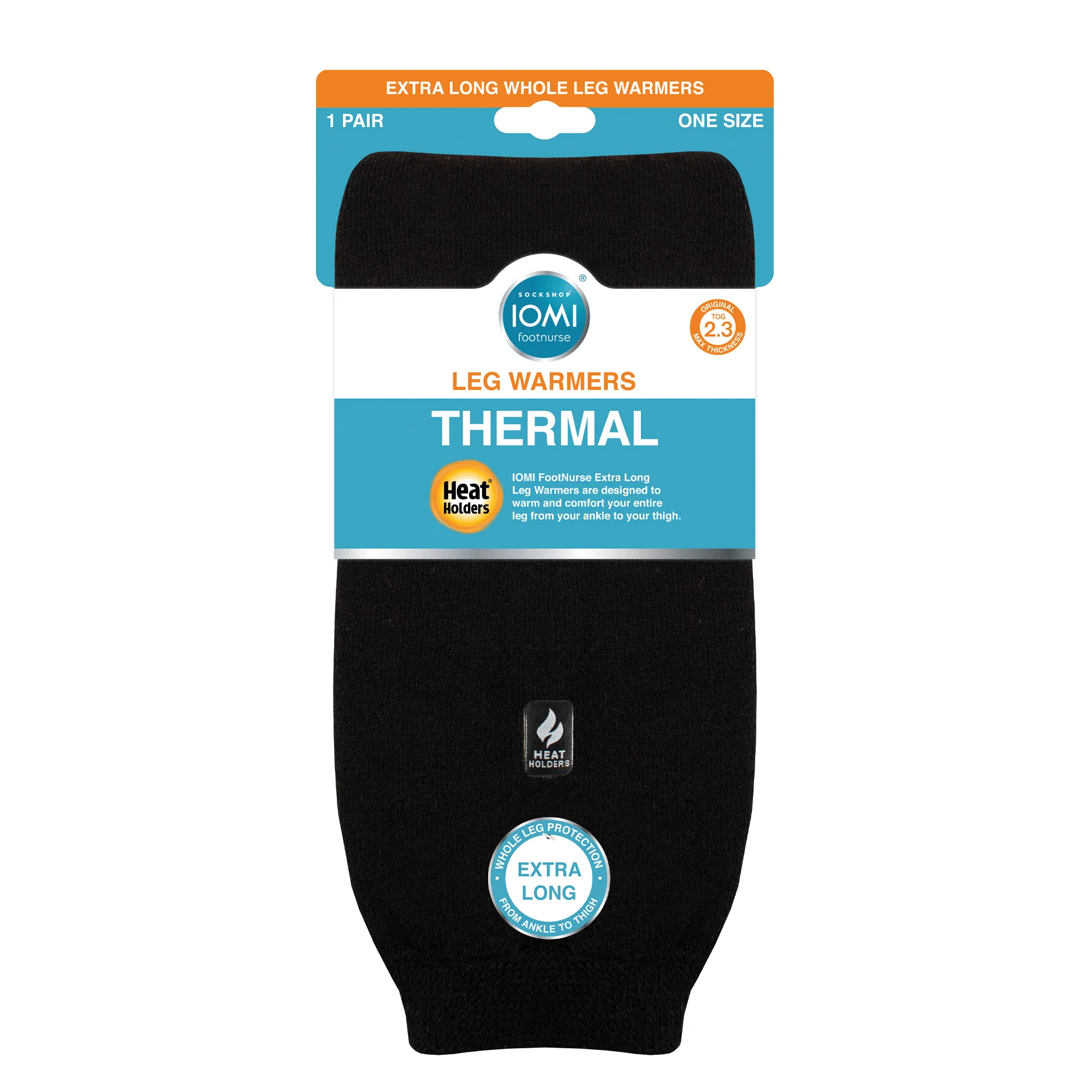 Unisex IOMI FootNurse Original Thermal Full Leg Warmers - Black - Image 6
